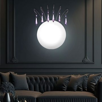 etc-shop Wandleuchte, Leuchtmittel nicht inklusive, Wandleuchte Wandlampe Flurleuchte Kristalle Glas Schlafzimmerlampe