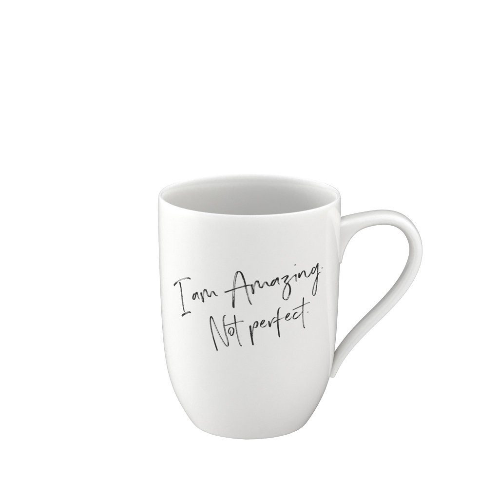 like. by Villeroy & Boch Tasse Statement Becher "I'm amazing. Not perfect", 1-tlg., Porzellan, Premium Porcelain, mikrow.- & spülm.sicher, Made in Germany