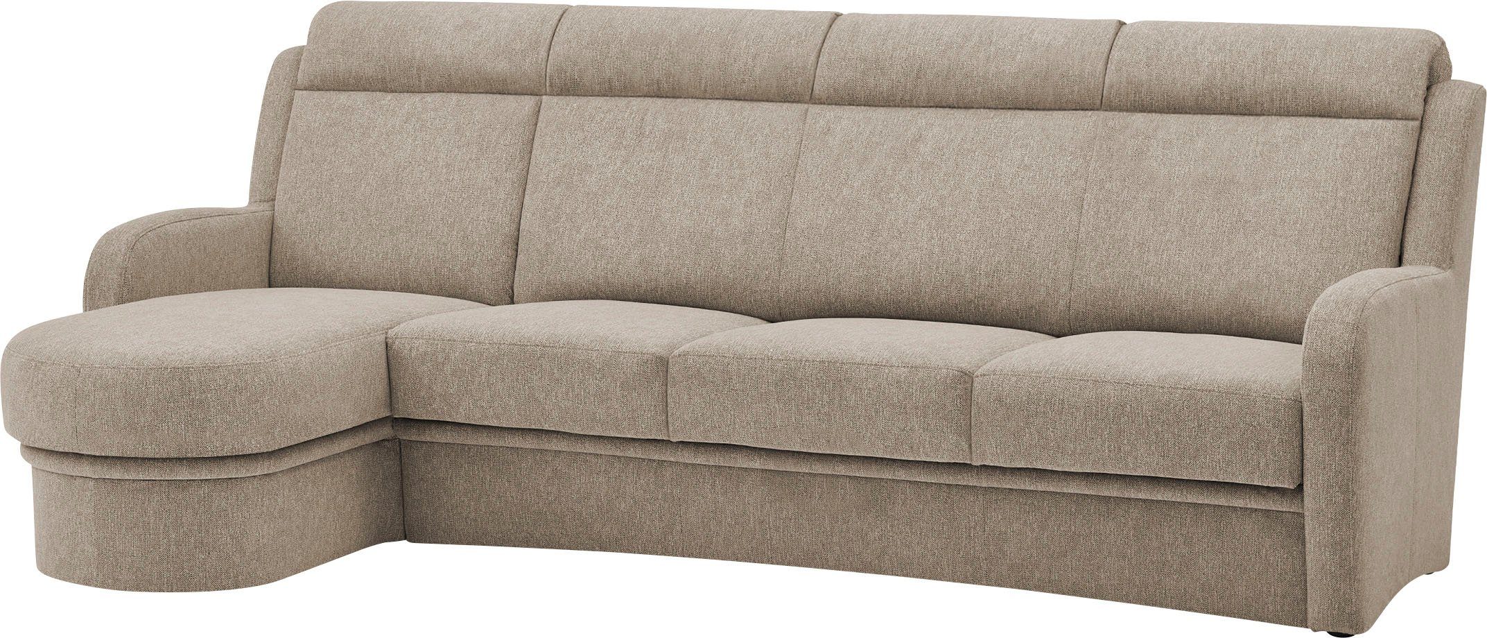 VILLA BECK Ecksofa Varese, 2 Teile, Kopfteilverstellung, wahlweise mit Sitzvorzug, in Sitzhöhe 46 cm