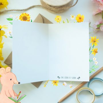 Mr. & Mrs. Panda Grußkarte Hase Tulpen - Weiß - Geschenk, Ostern Geschenk, Osterdeko, Geschenke, Matte Innenseite