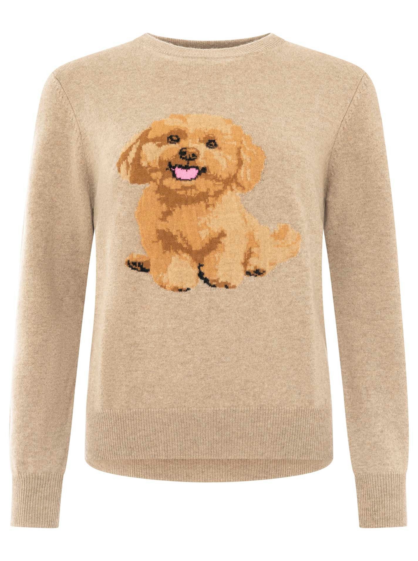 Zwillingsherz Kaschmirpullover Rundhalspullover Dackel