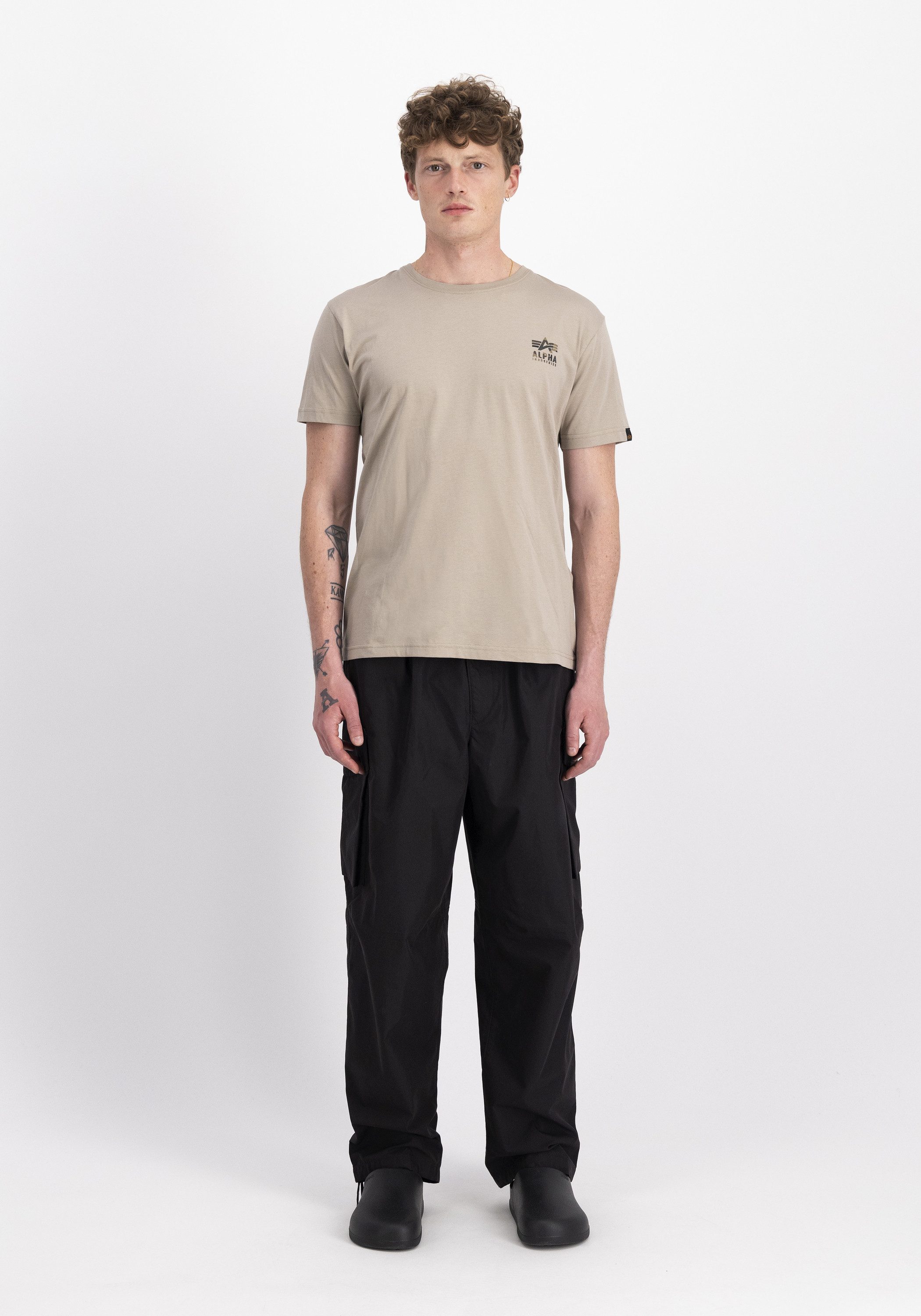 Alpha Industries T-Shirt Camo Logo Puff Print Backprint T-Shirt