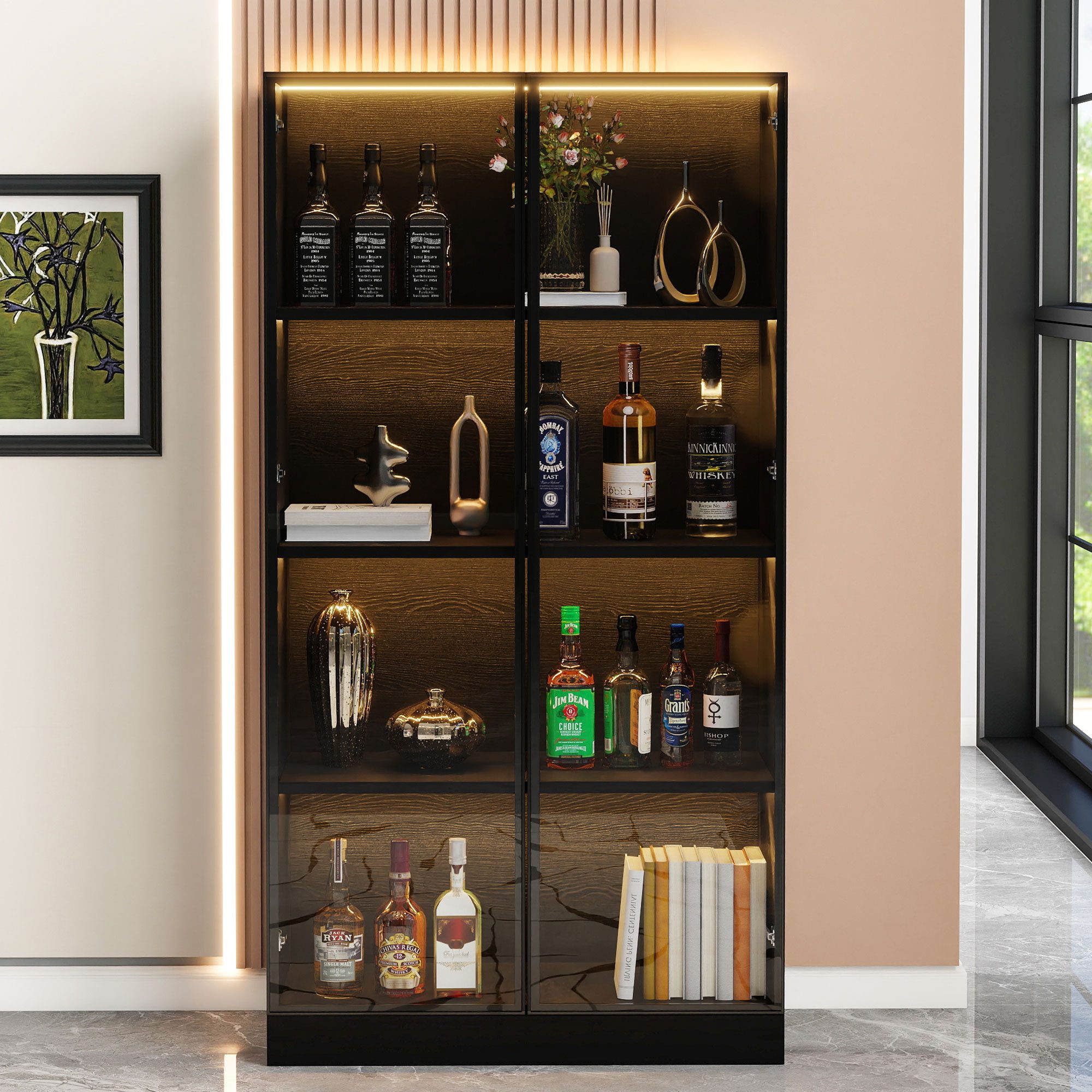 Flieks Vitrine Glasvitrine mit LED-Beleuchtung und günstig online kaufen