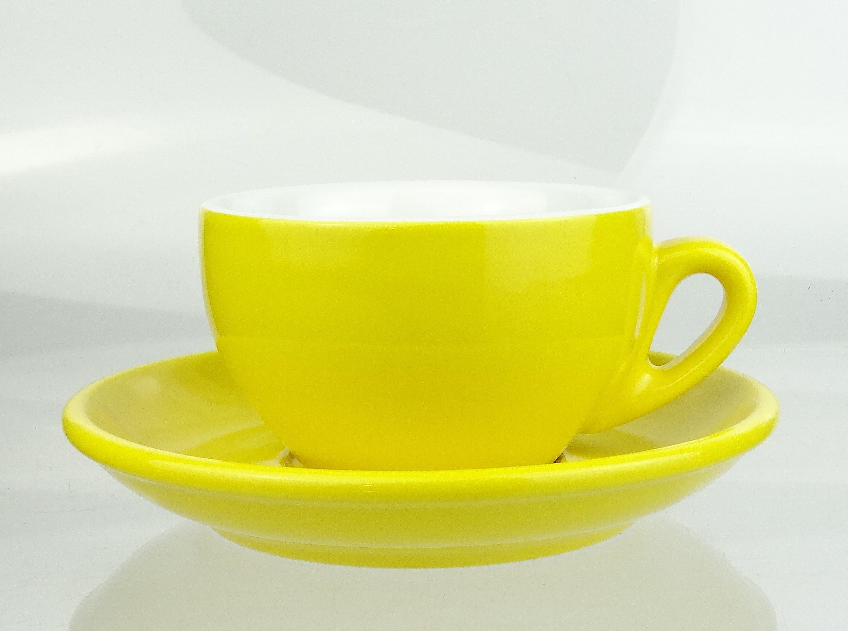 Nuova Point Cappuccinotasse dickwandig, gelb, max 200 ml, 2-tlg., Porzellan