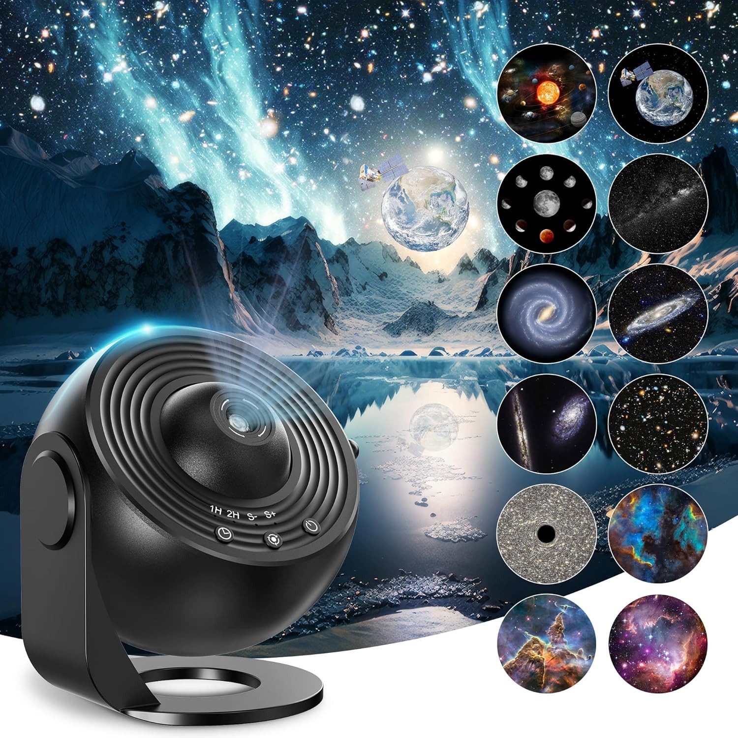 Fanttik LED-Sternenhimmel LED Nachtlicht 360 Drehbare 13 in 1 Planetarium Galaxie Projektor, Deckenprojektion Lampe Kindernachtlichte Erwachsene Schlafzimmer Party
