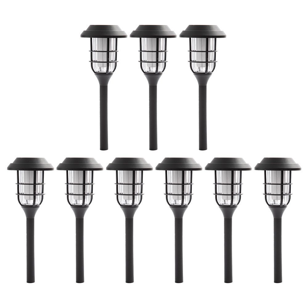 Deko Solarlampen etc-shop Solarleuchte, für 9x Außen LED verbaut, LED-Leuchtmittel Garten Solarlampen fest Erdspiess Warmweiß,