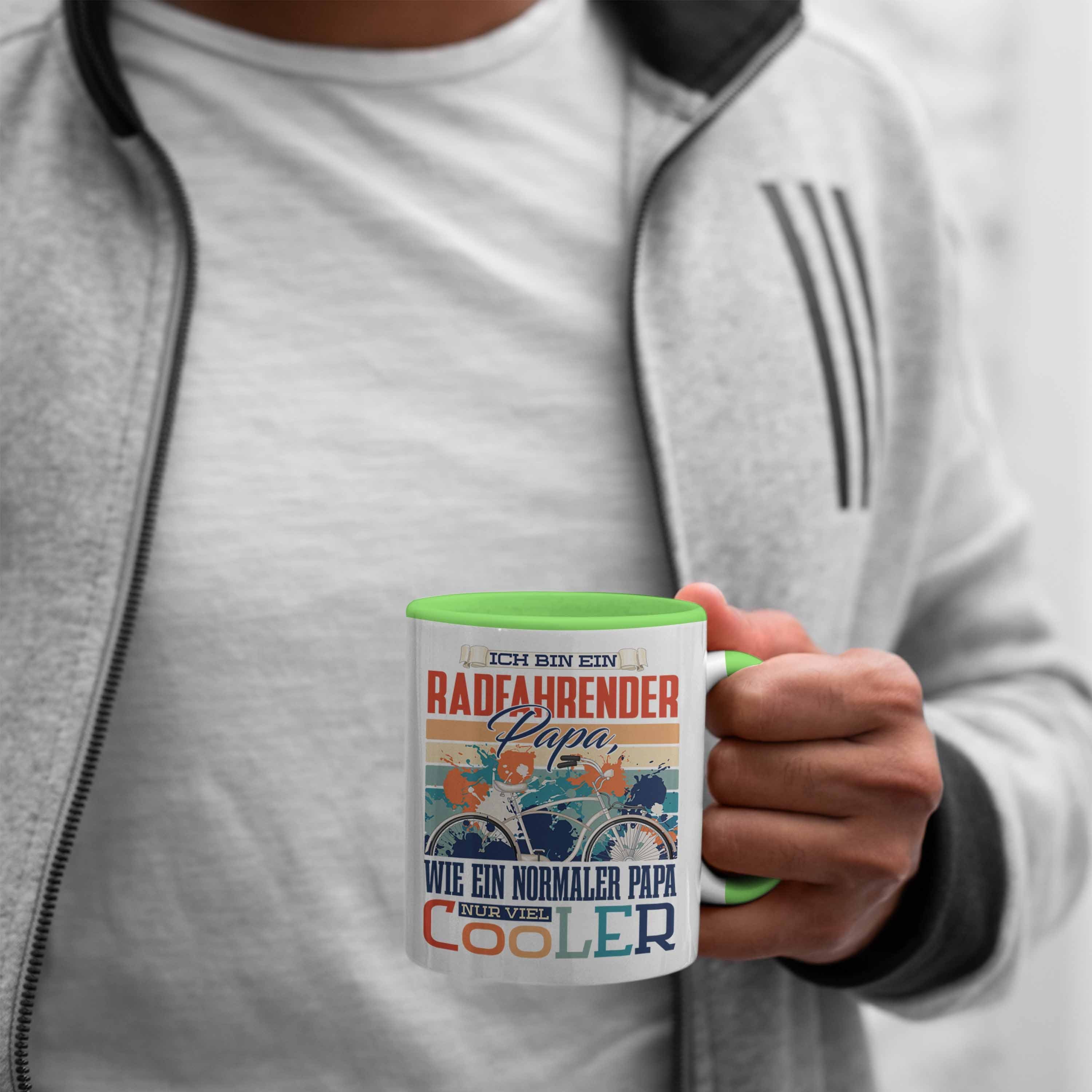 Fahrrad Tasse Vatert Geschenk Trendation Papa - Tasse Grün Vater zum Geschenkidee Trendation