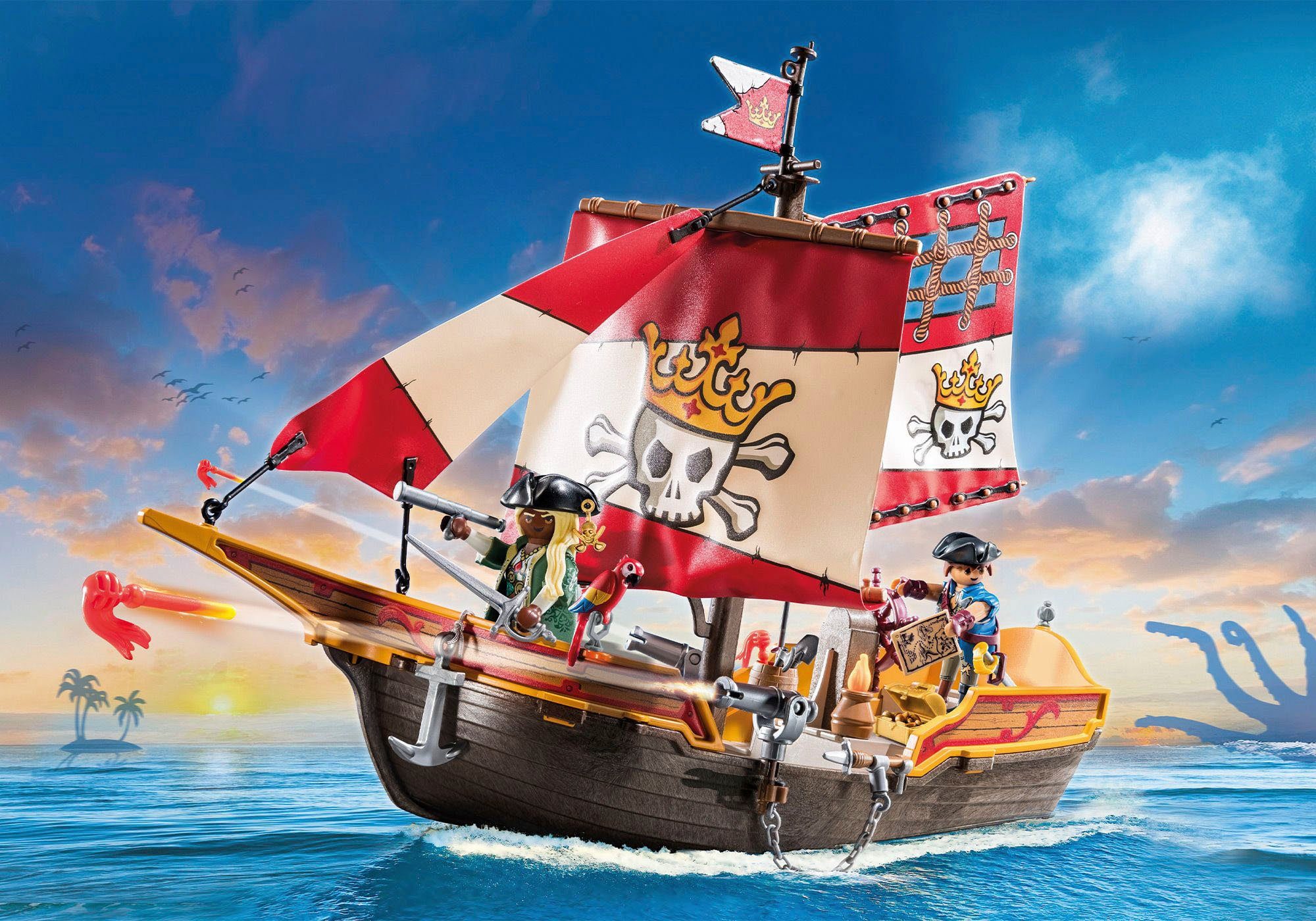 Playmobil® Piratenschiff (71418), Pirates Konstruktions-Spielset, (101 St), günstig online kaufen
