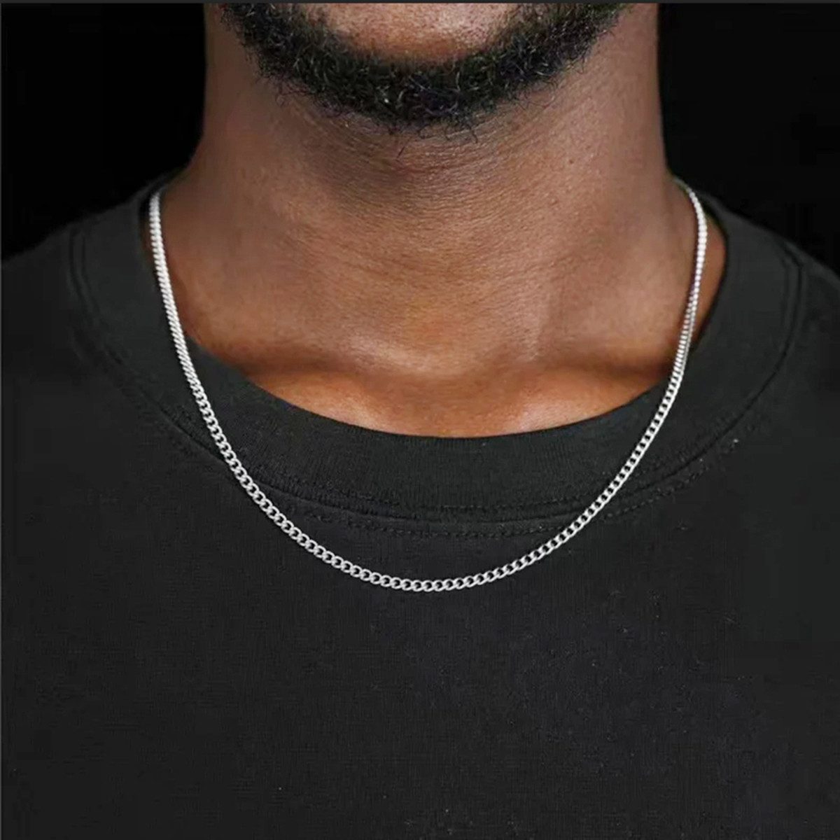 KARMA Edelstahlkette Silber Halskette Edelstahl Kette günstig online kaufen