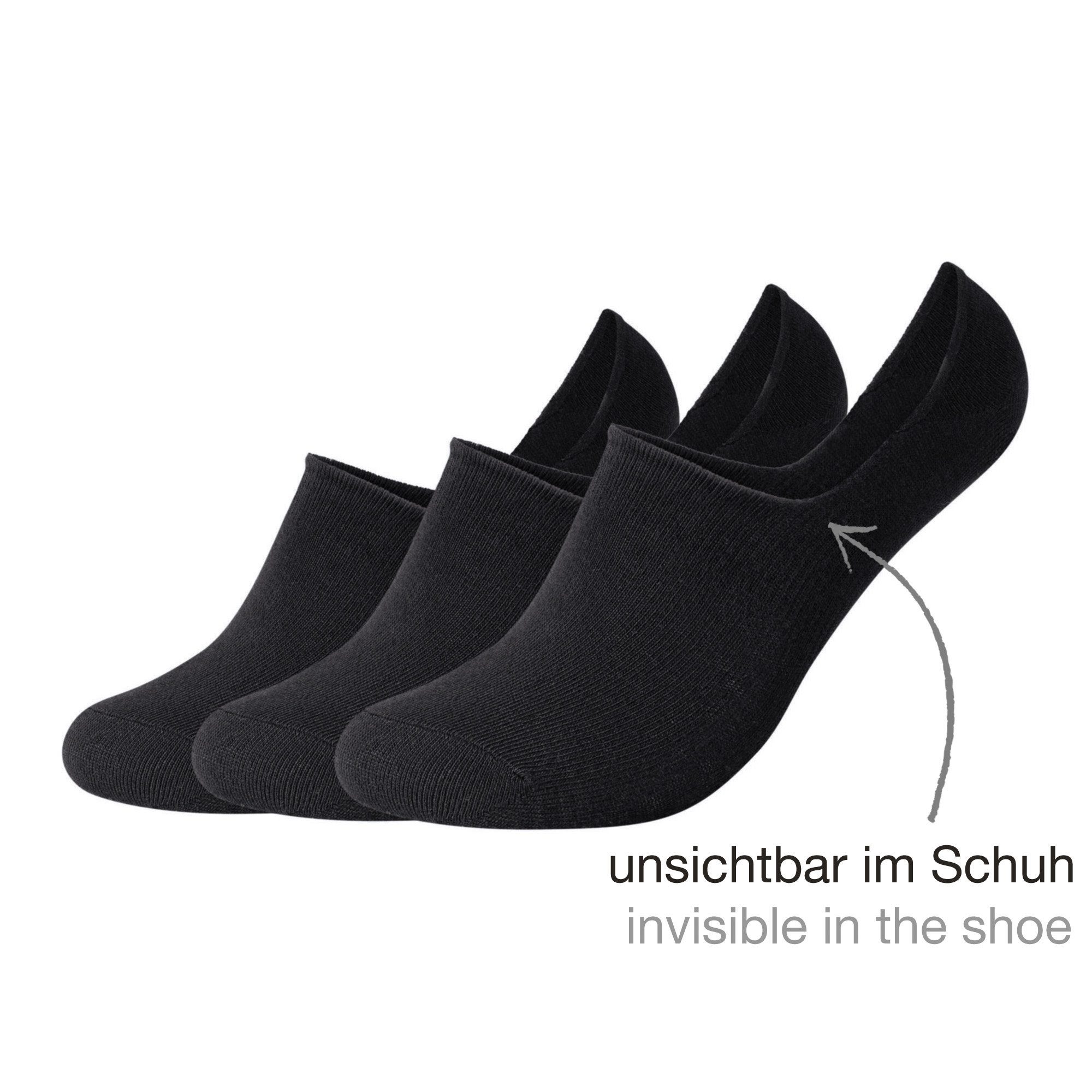 Camano Socken Unisex-Füßlinge 3 Paar Uni