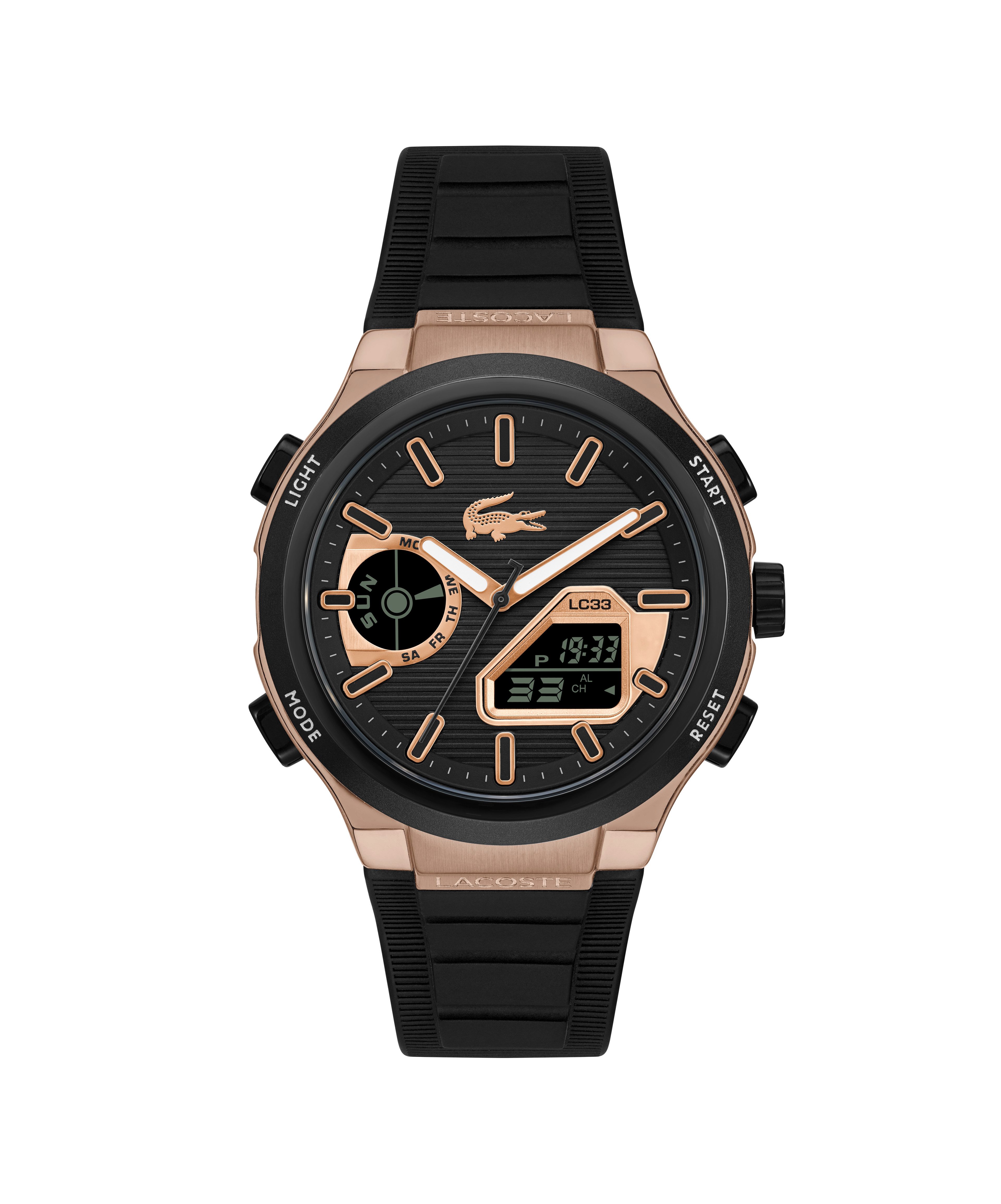 Lacoste Quarzuhr LC33 2011517, Armbanduhr, Herrenuhr, Silikonarmband, analog, digital, Jahr, Monat