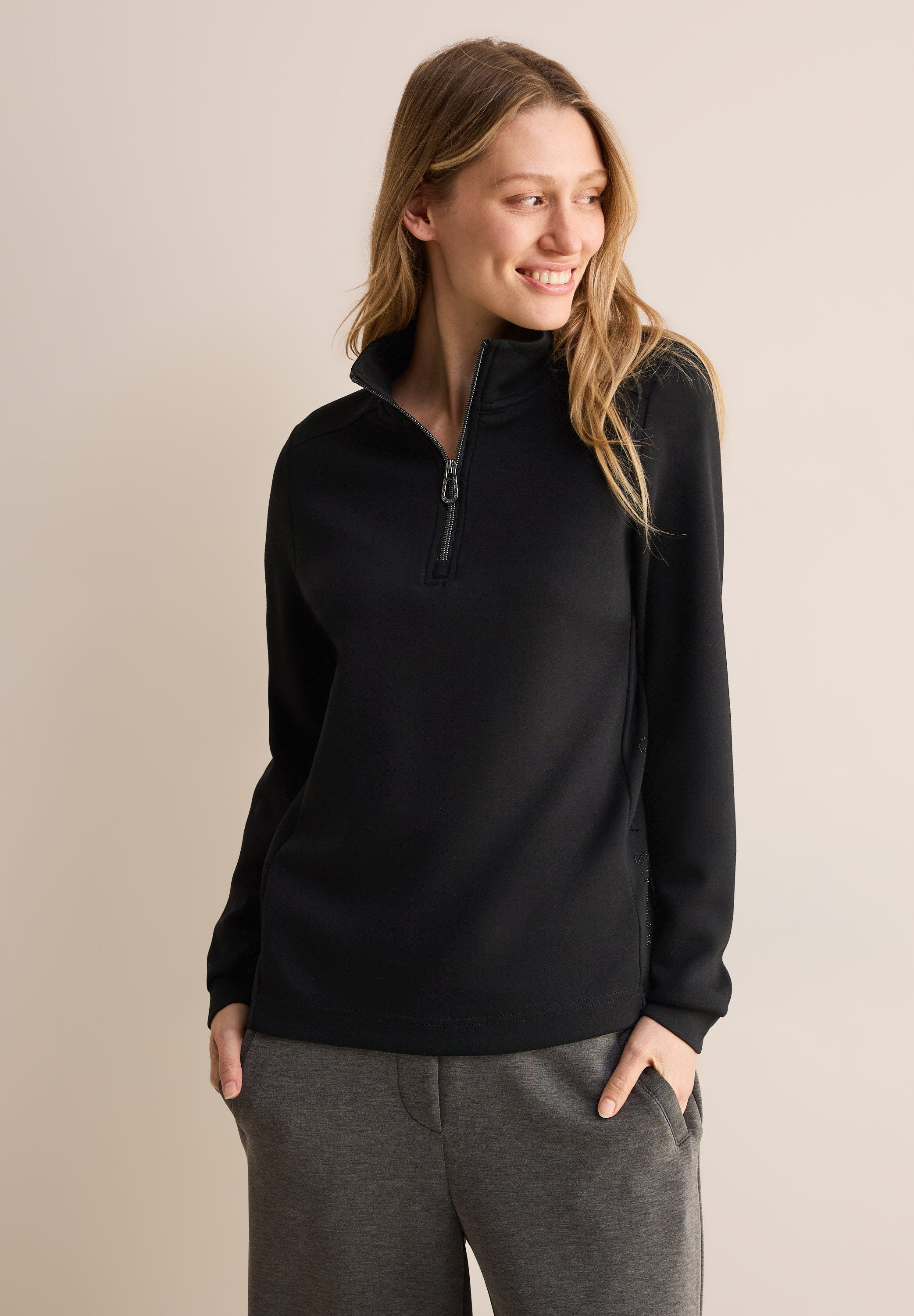 CECIL Langarmshirt aus softem Materialmix