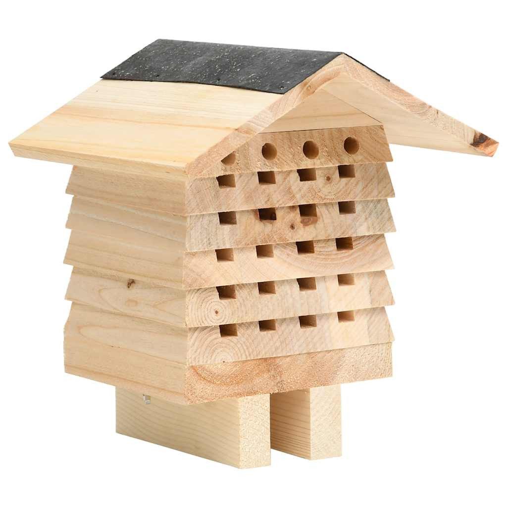 vidaXL Vogelhaus Bienenhotel Tanne Massivholz 22x20x20 cm