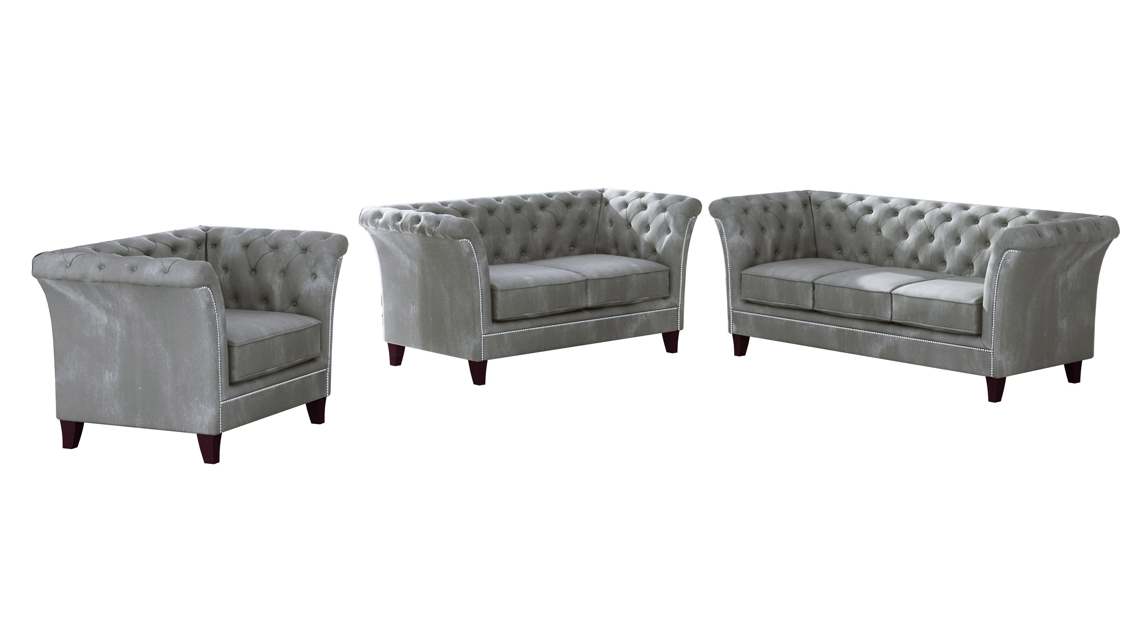 S-Style Möbel Polstergarnitur Chesterfield Rainsburg 3+2+1 günstig online kaufen