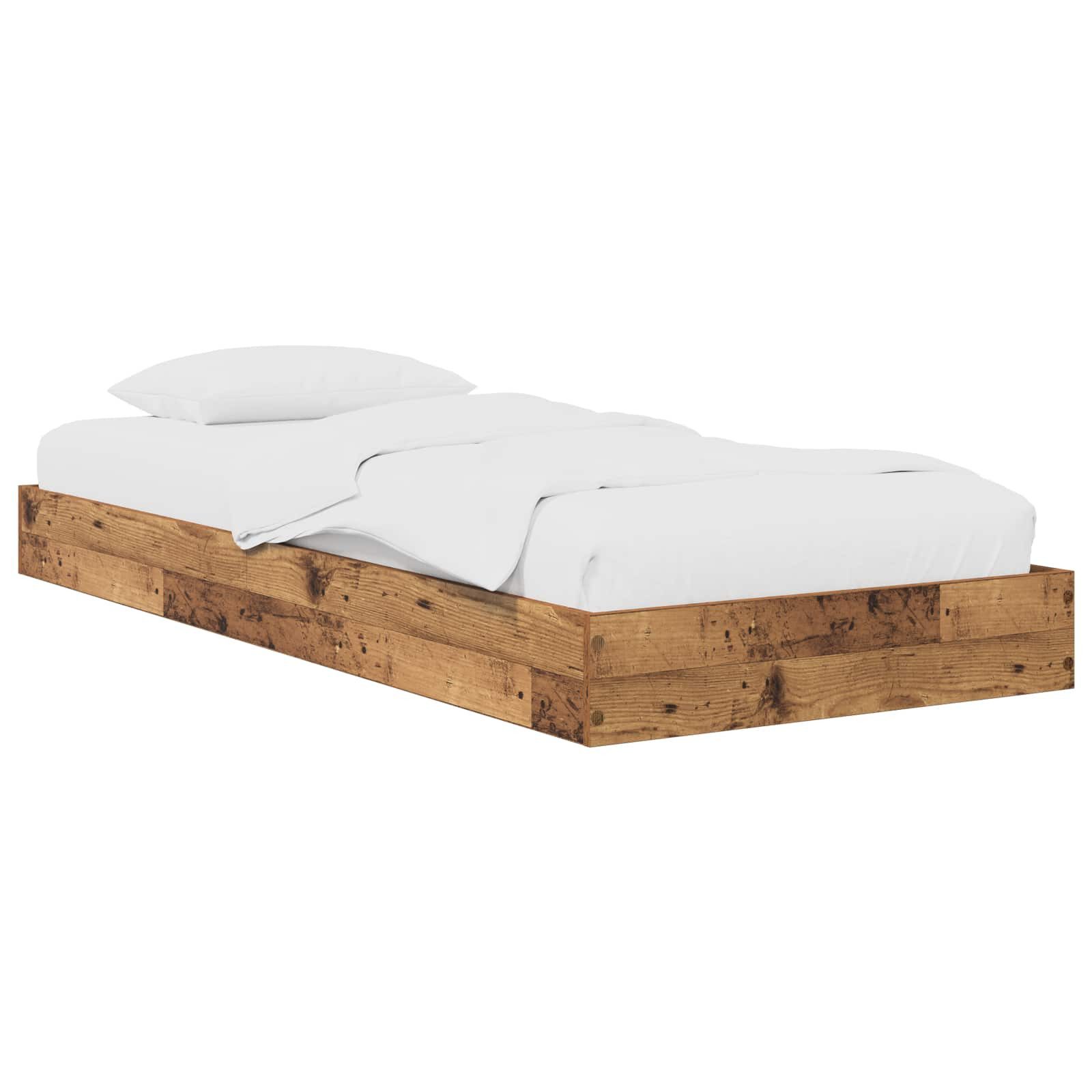 vidaXL Bett Bodenbettgestell Altholz 80 x 200 cm Holzwerkstoff (1-tlg)