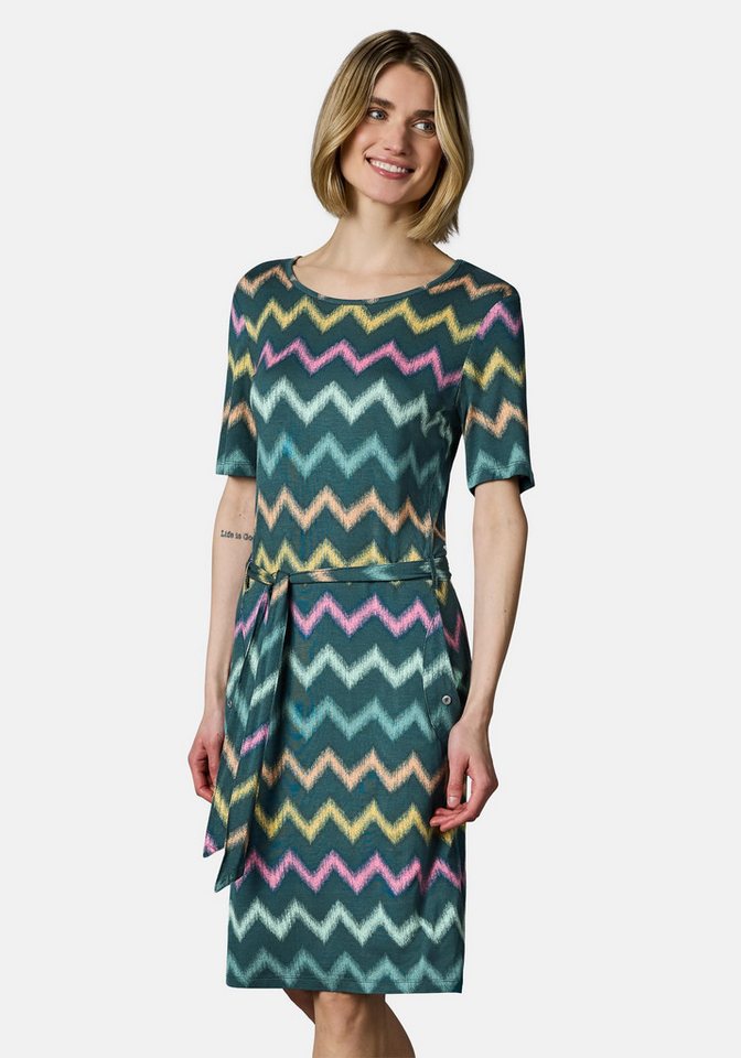 Ragwear Sommerkleid Taggiana Print YOUMODO Damen Midikleid mit Taillenband und Taschen