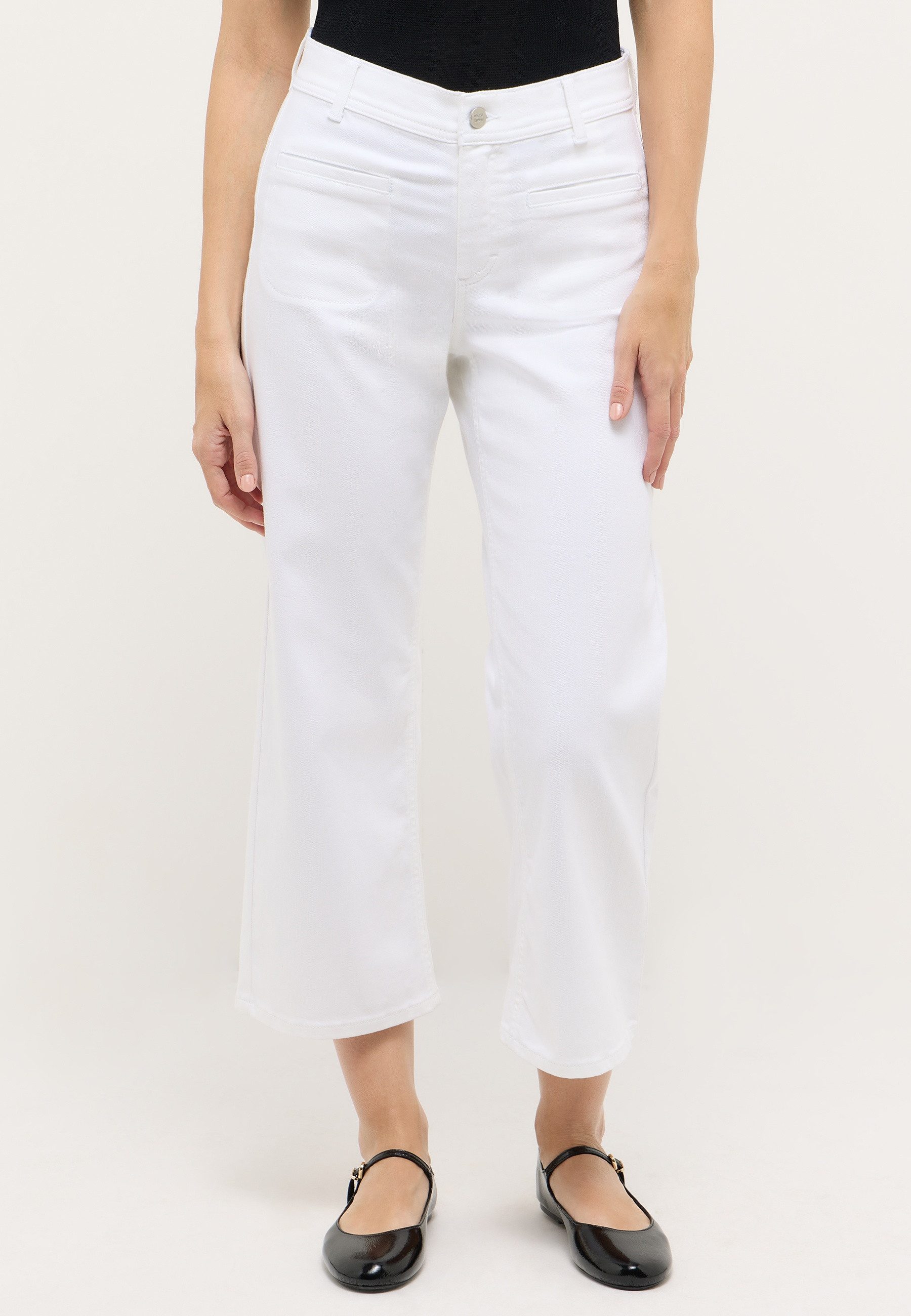 ANGELS Stretch-Jeans LINN POCKET in modisch verkürzter Länge mit weitem Bein, Stretch