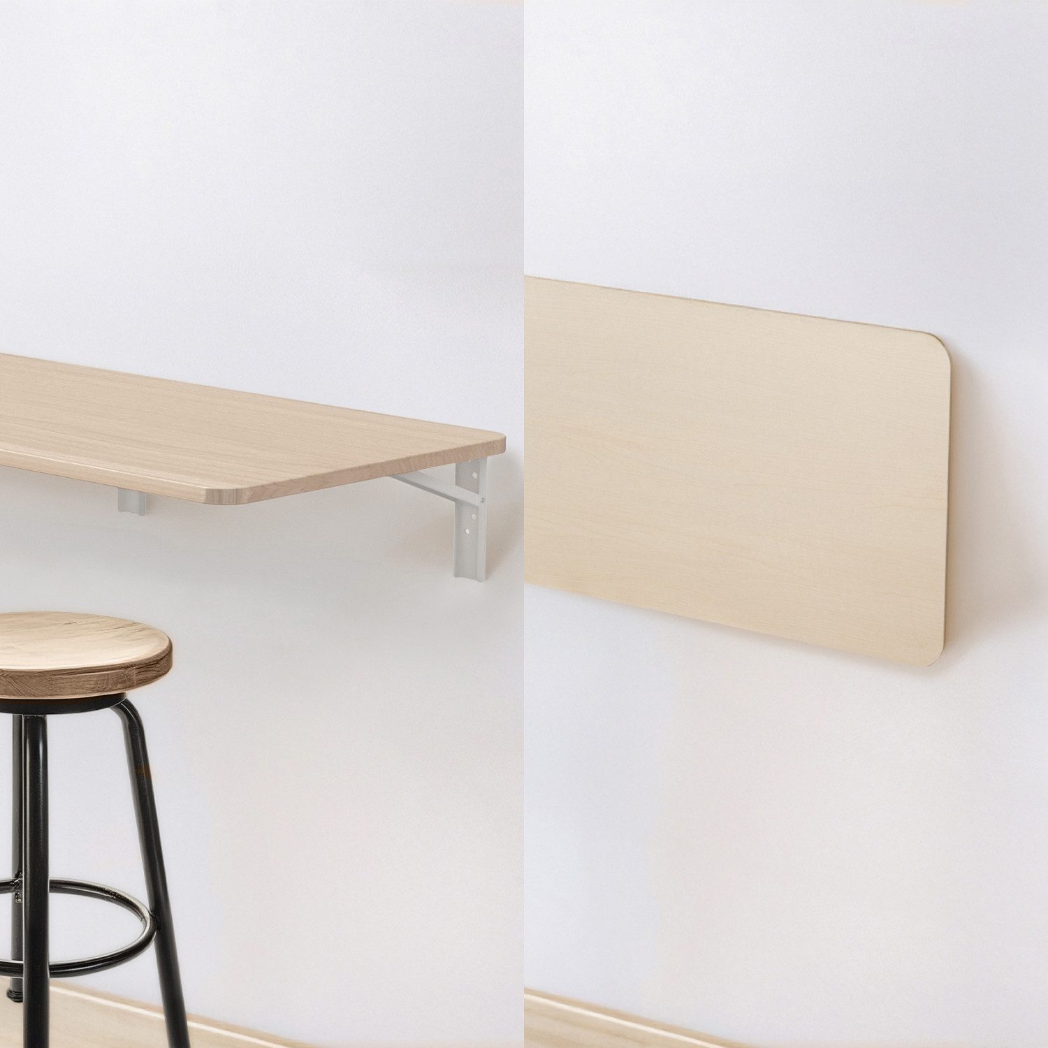 Maclean Wandregal MC-128 Klappbares Regal mit Aufsatz 100x40 cm, Wandschreibtisch max. 50 kg – Bild 4 von 5