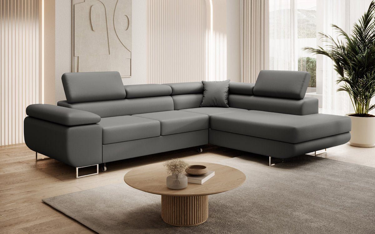 Luxusbetten24 Schlafsofa Designer Sofa Aston Kunstleder, mit Stauraum und Schlaffunktion – Bild 2 von 2