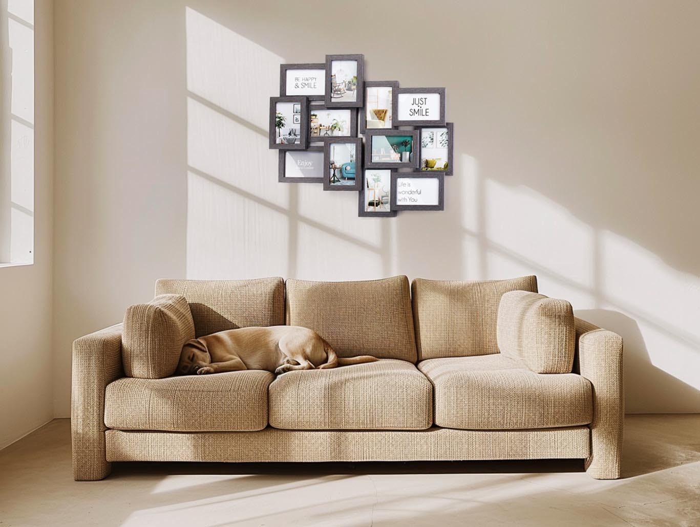 Kobolo Bilderrahmen Collage Bilderhalter Fotorahmen Holz BIG grau 10x15 cm, günstig online kaufen