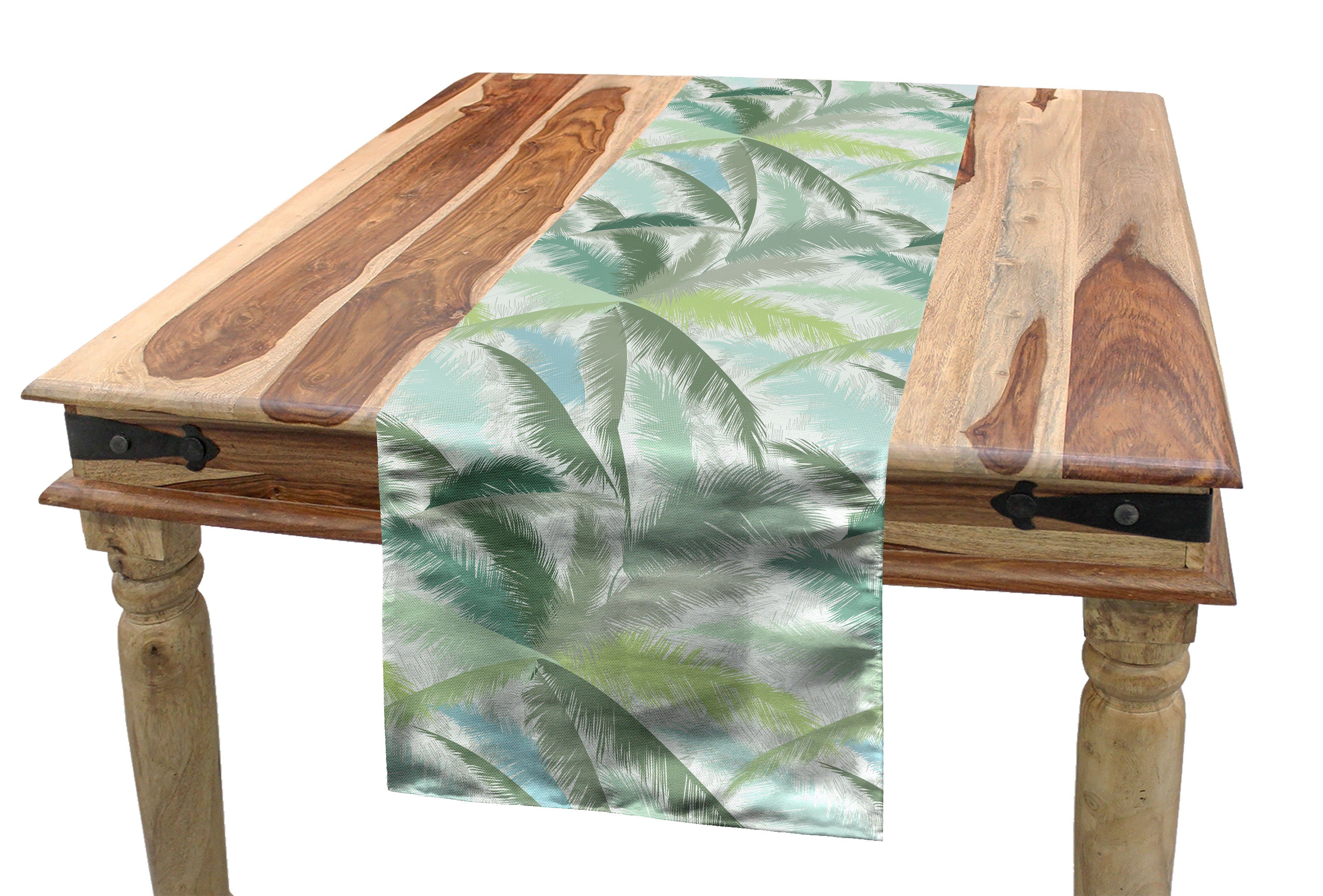 Abakuhaus Tischläufer Esszimmer Küche Rechteckiger Dekorativer Tischläufer, Palme Branchen grünen Green