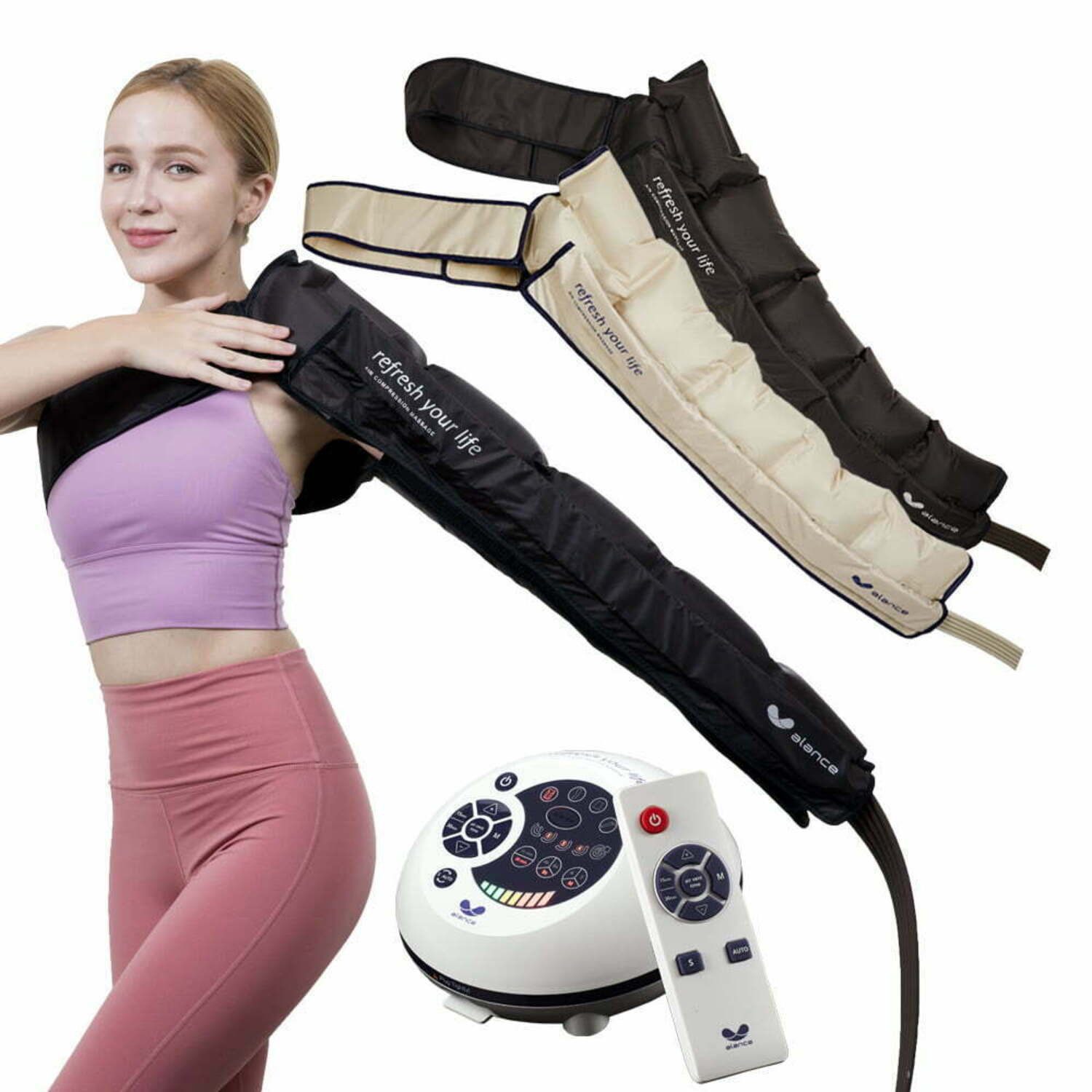 Massagegerät 5-Kammer Lymphdrainage Gerät Gaponet mit Arm Manschette Größe L