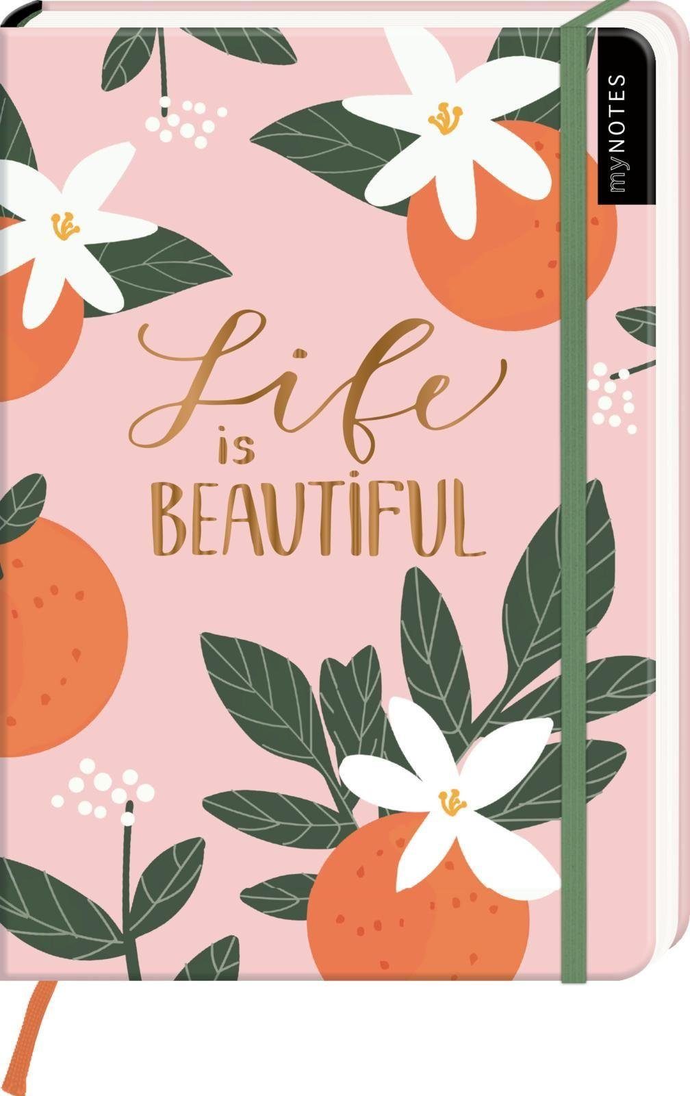 Ars Edition Notizbuch myNOTES Notizbuch A5: Life is beautiful