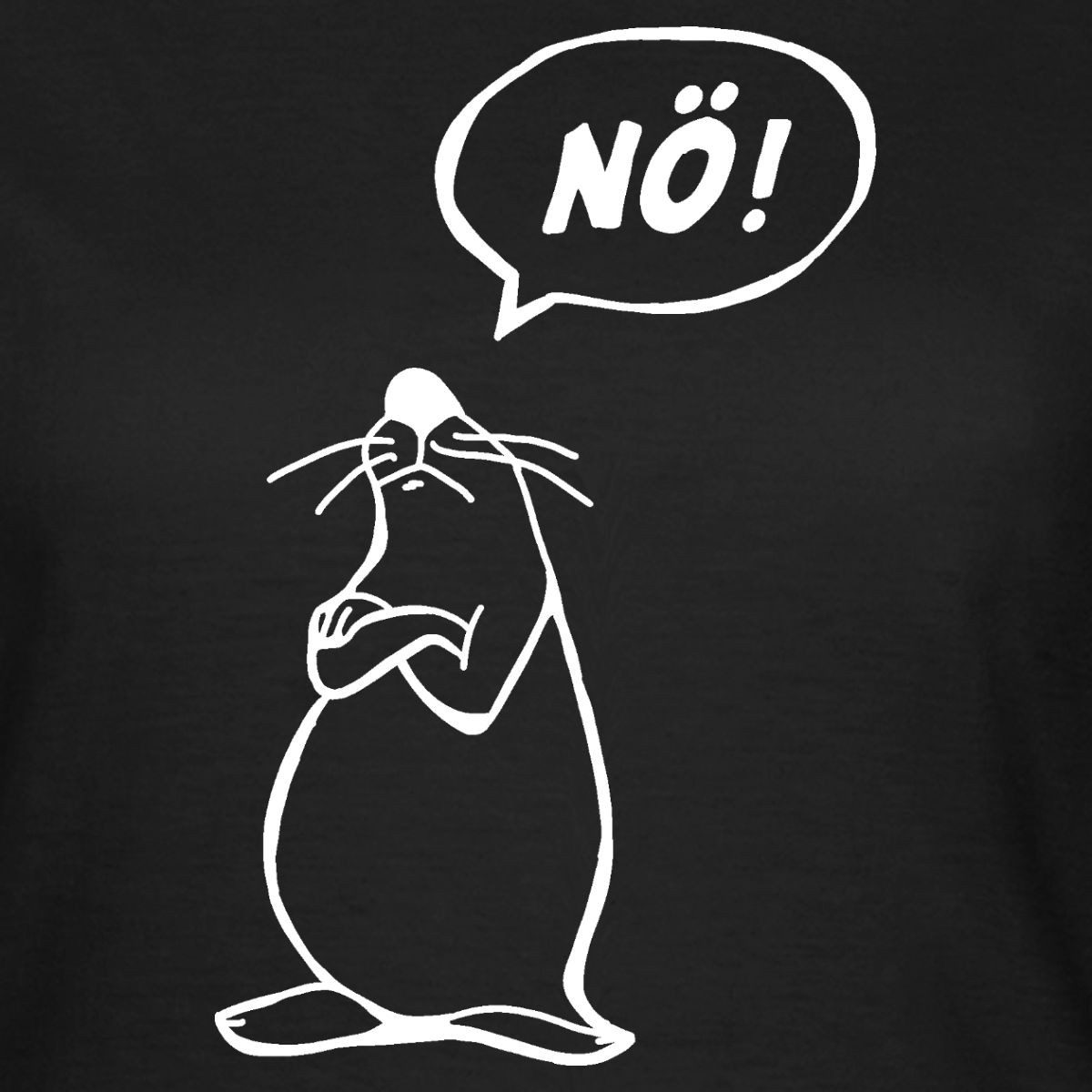 Spreadshirt T-Shirt Maus Lustiger Spruch Nö Bevor Du Fragst Nein Frauen T-Shirt (1-tlg) Slim Fit, fällt klein aus