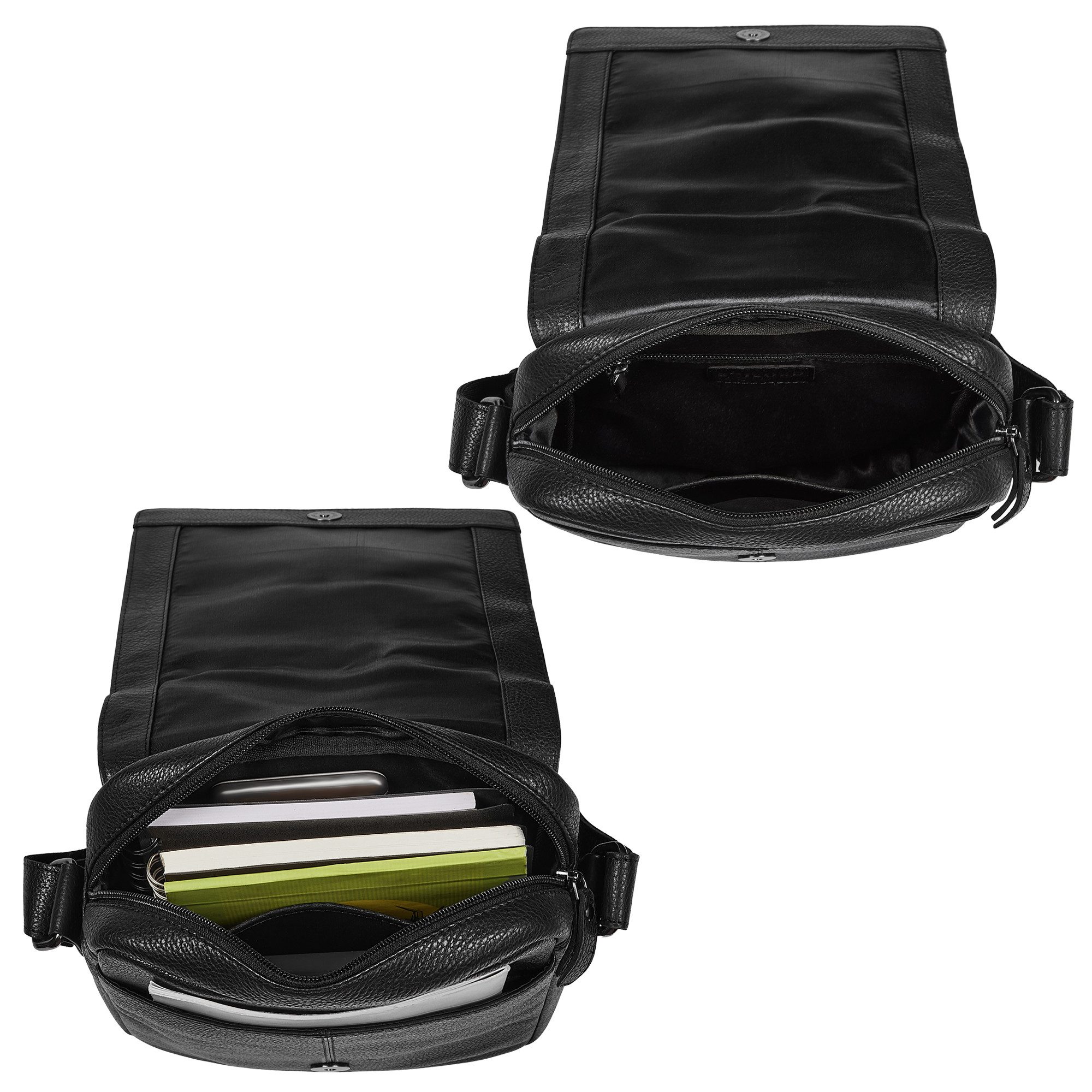 STILORD Schultertasche "Remo" Stilvolle Umhängetasche Herren Klein Leder Tablet 10,1 Zoll