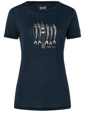 SUPER.NATURAL T-Shirt für Damen, Merino COPPER SARDINE modern, atmungsaktiv