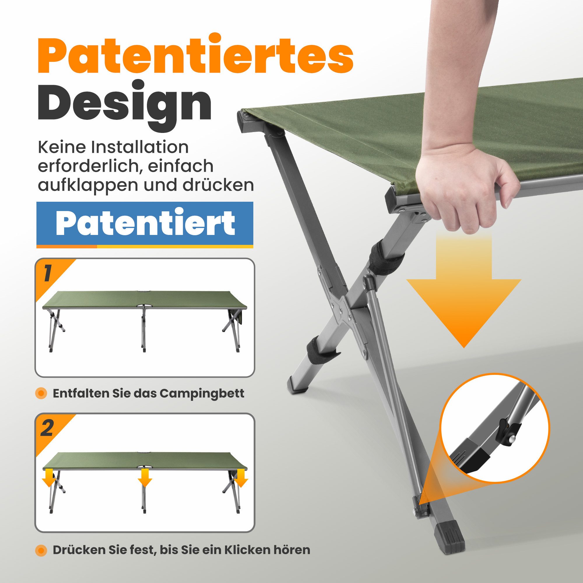 HOMECALL Feldbett Klappbar Campingbett Klappbett karpfenliege günstig online kaufen