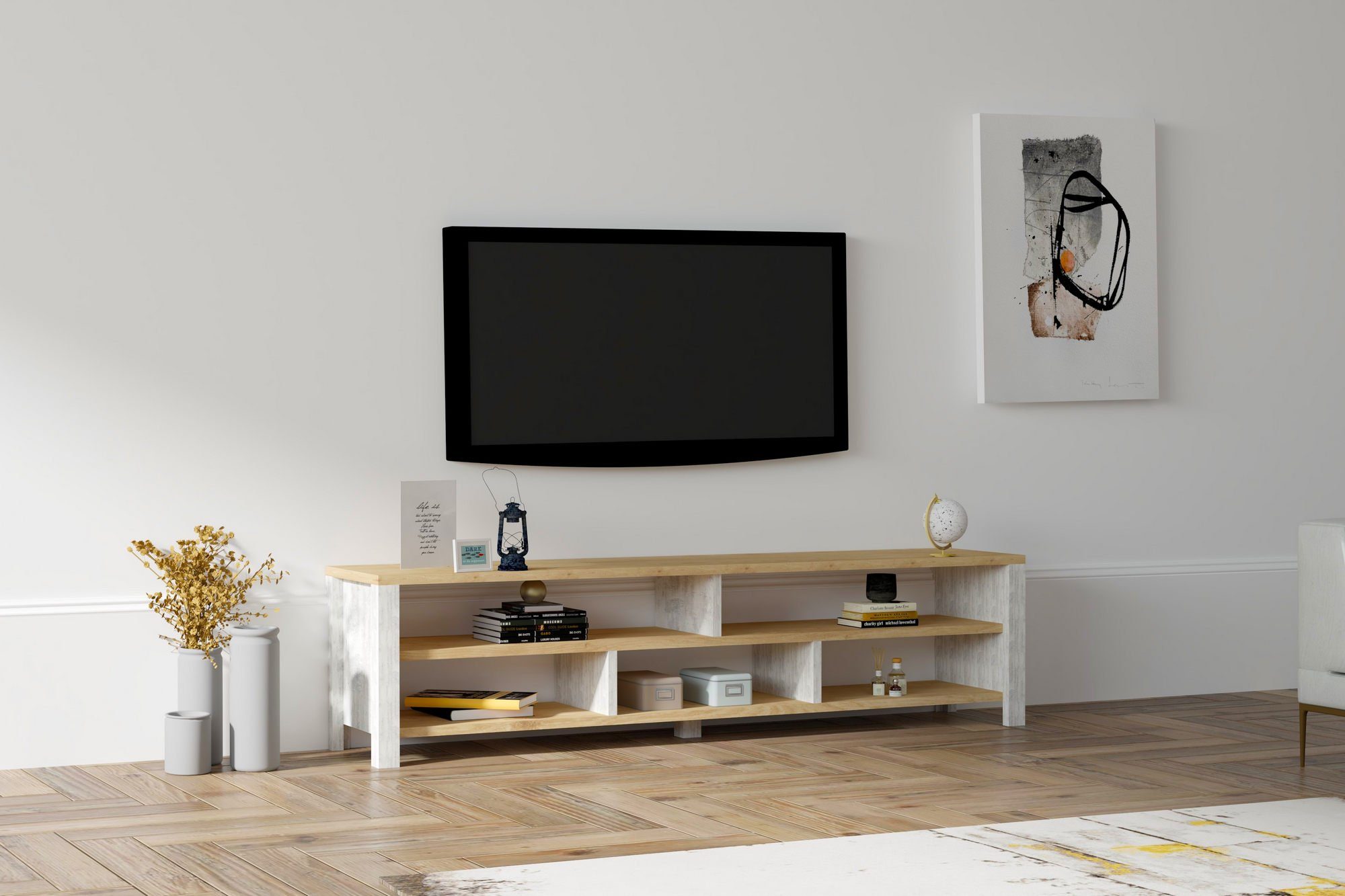 Skye Decor TV-Schrank Schränke, 35x140x30 cm, 100% Melaminbeschichtete Partikelplatte