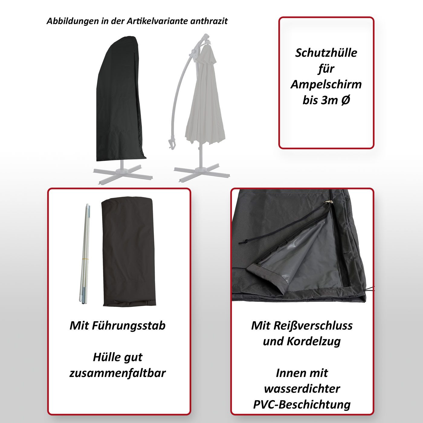 MCW Abdeckhaube MCW-D14-H, Kordelzug unten für festen Halt, Gut faltbar zum leichteren Verstauen
