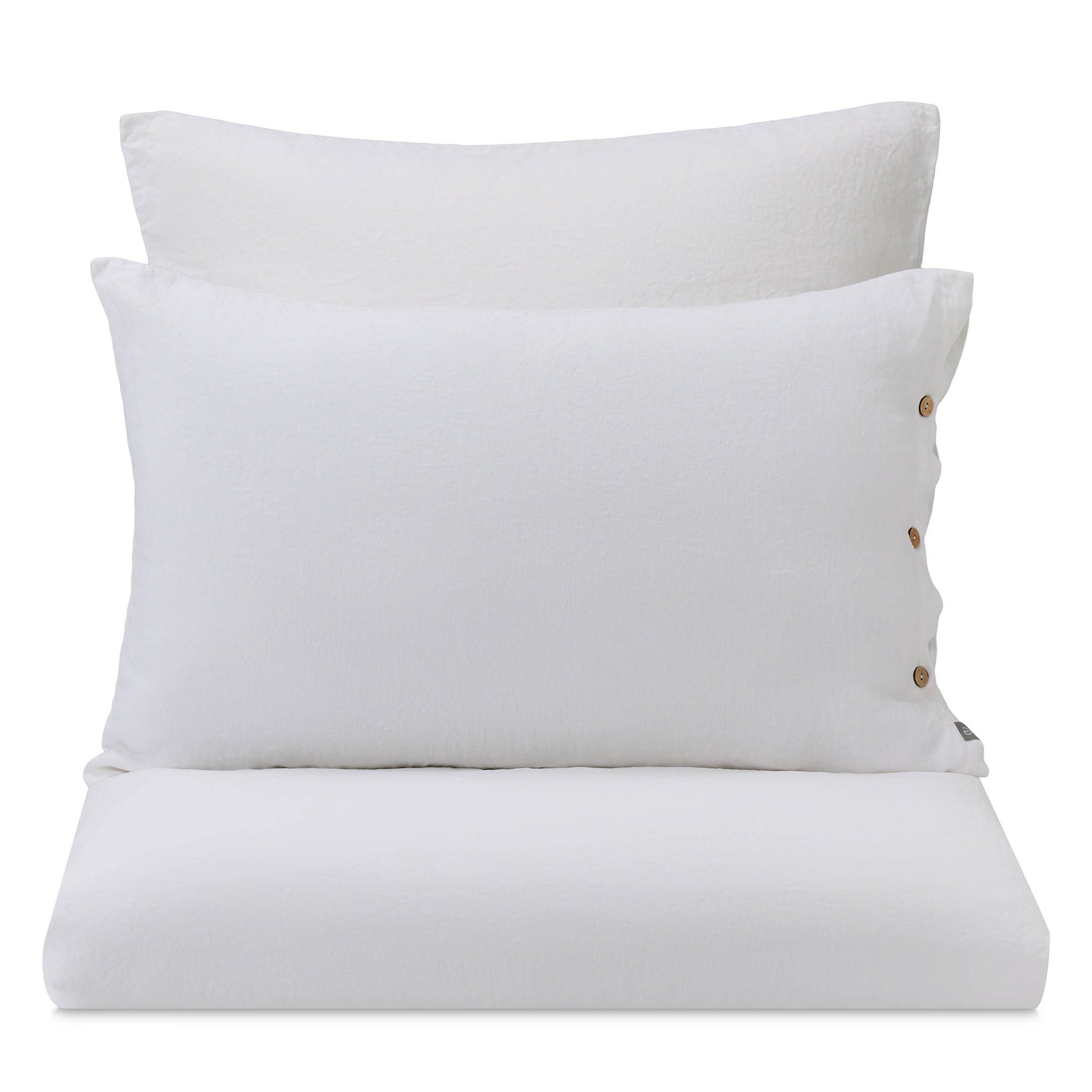 Urbanara Bettbezug Mafalda Bettdeckenbezug aus 100% Leinen, (1 St), Aus 100 % Leinen, Knöpfe aus Kokosnuss, Knitter im Stonewash-Effekt