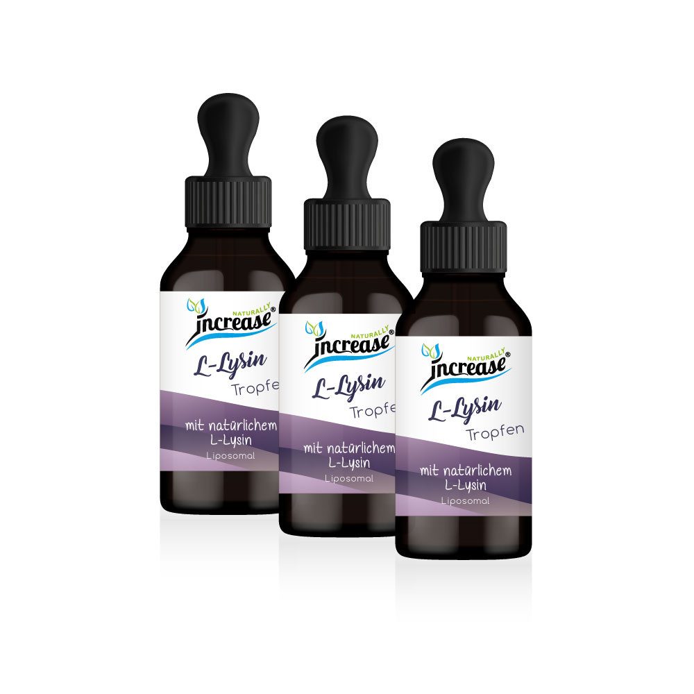increase NATURALLY Nimm 3, zahl 2 Liposomales L-Lysin 3000mg pro Tag Tropfen Tropfen, 180 ml