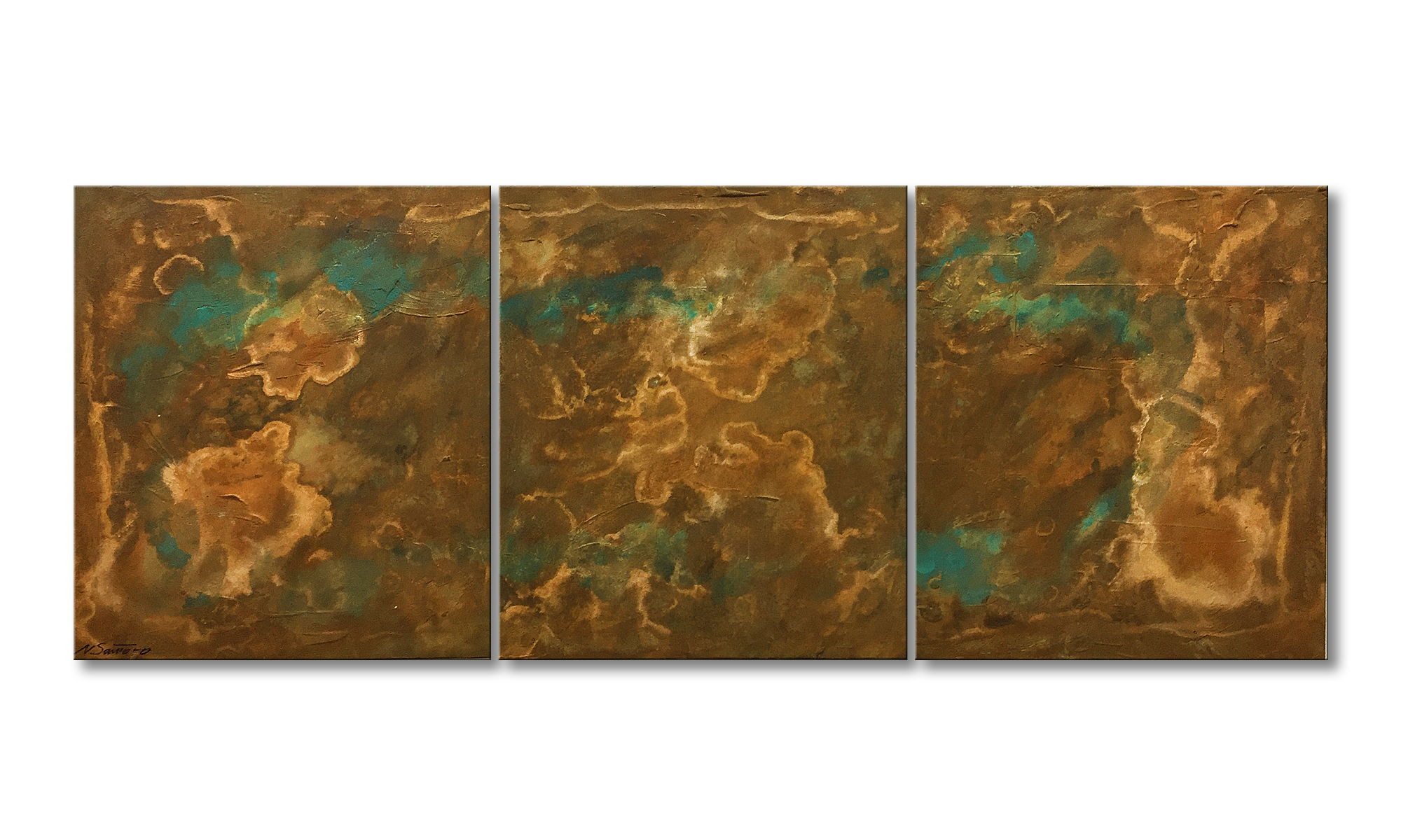 WandbilderXXL Gemälde Real Rost 180 x 70 cm, Abstraktes Gemälde, handgemaltes Unikat mit echtem Rost