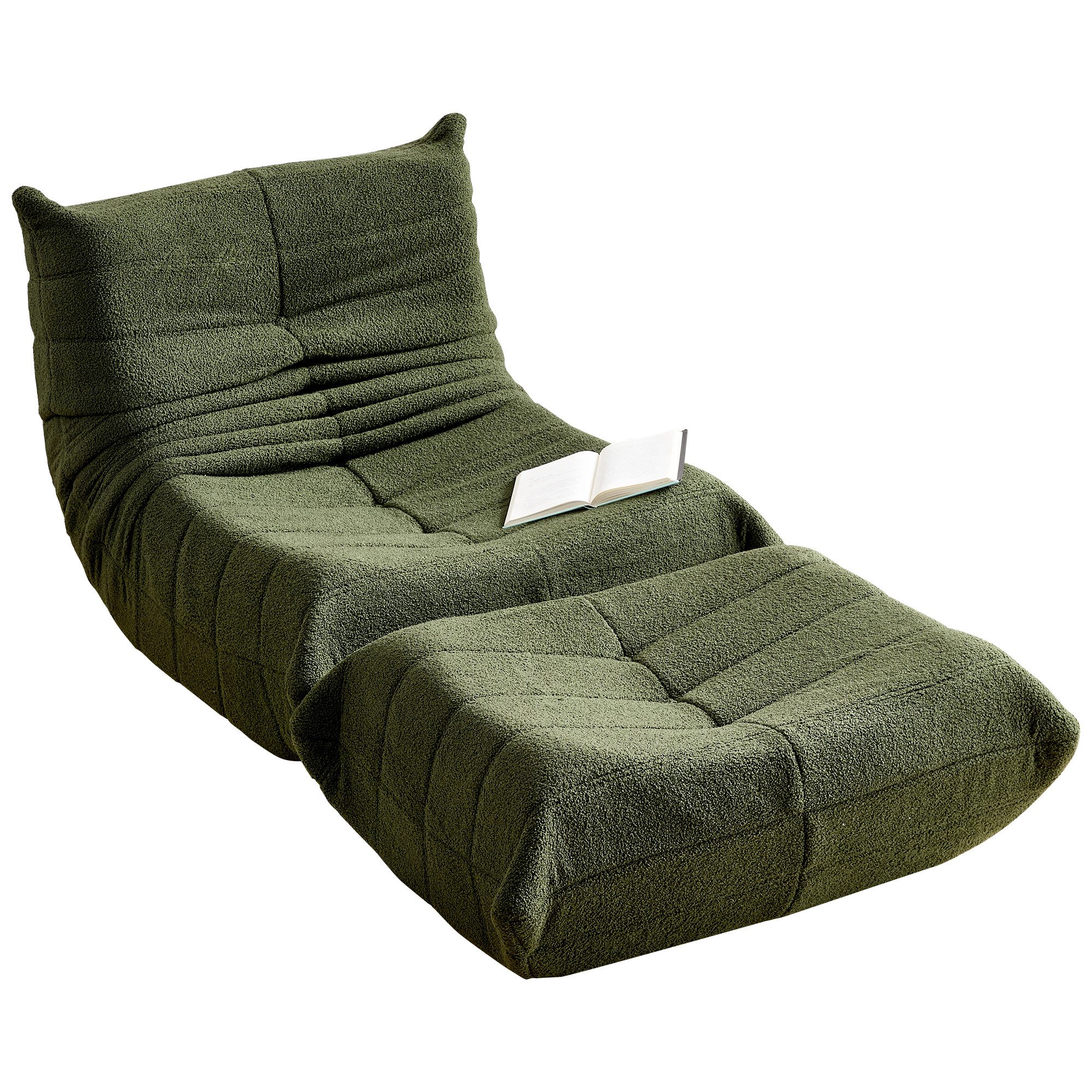 MODFU Sitzsack Sofa,Einzelsofa,Wohnzimmer Sofa (Teddyfleece+Schaumstoff mit hoher Dichte, 2 St., Interne rahmenlose Struktur), Produkt als komprimierte Verpackung