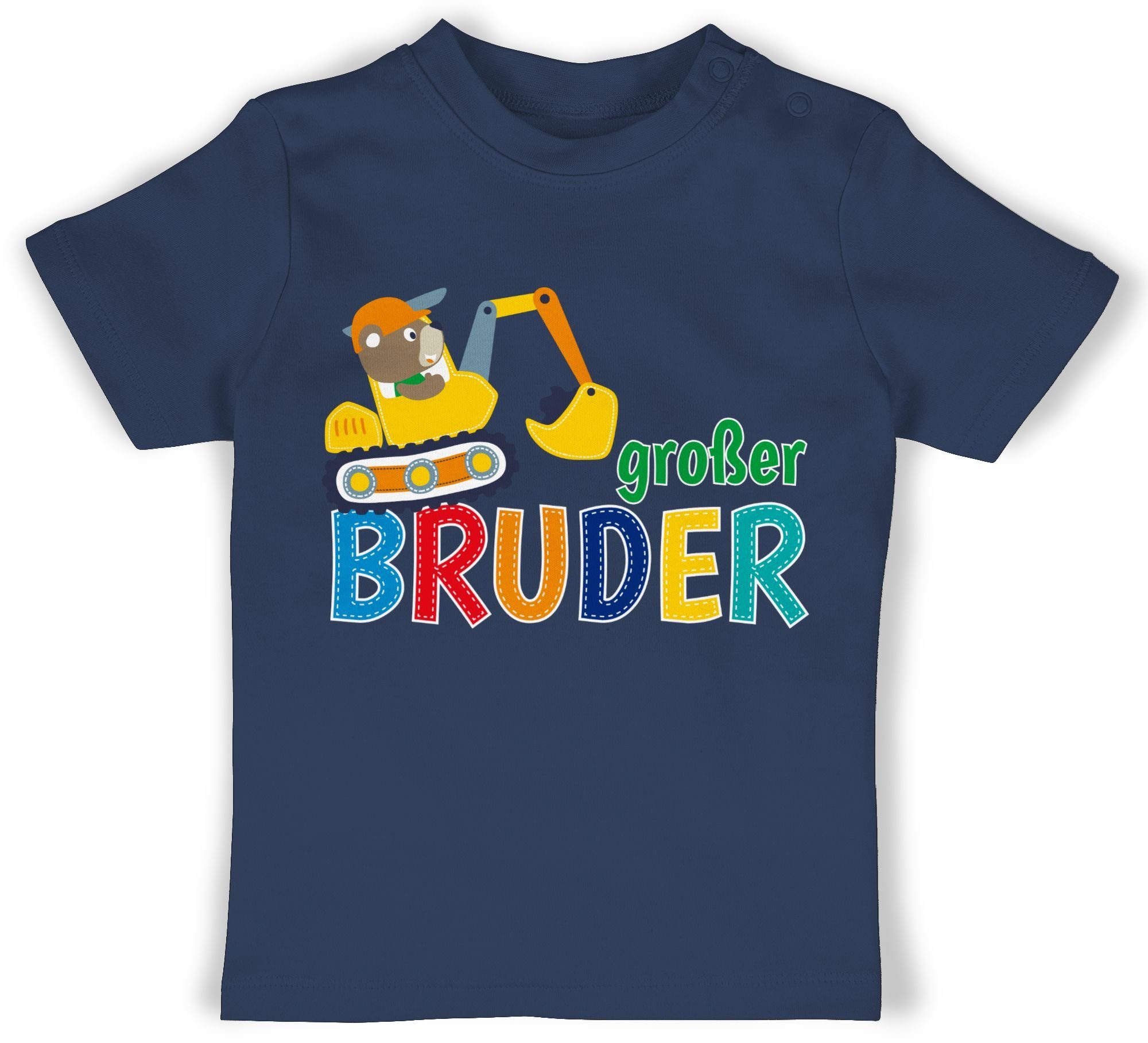 Shirtracer T-Shirt Großer Bruder Bruder Navy Großer Blau Bagger 1