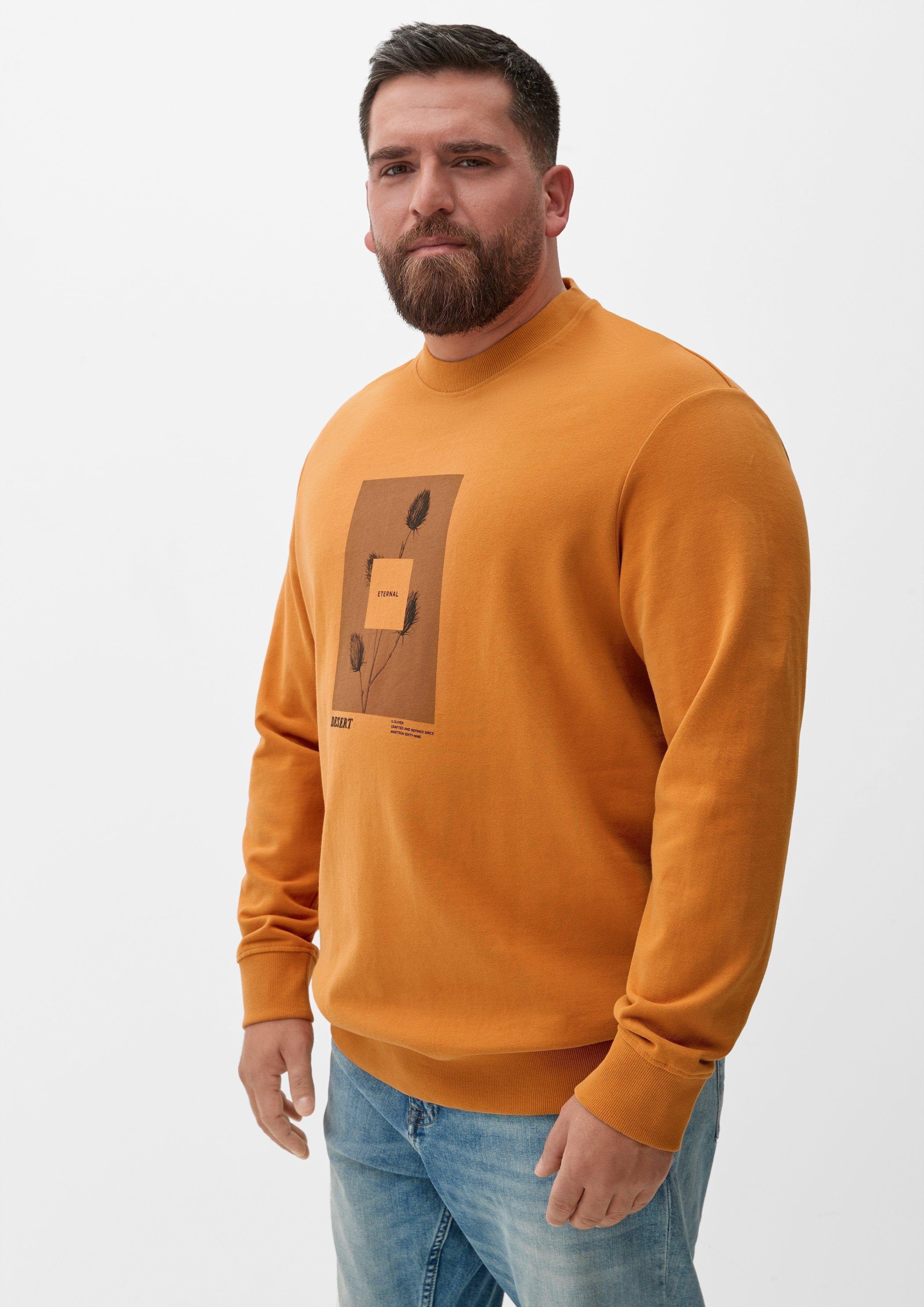 Frontprint mit bernstein Sweatshirt s.Oliver Sweatshirt