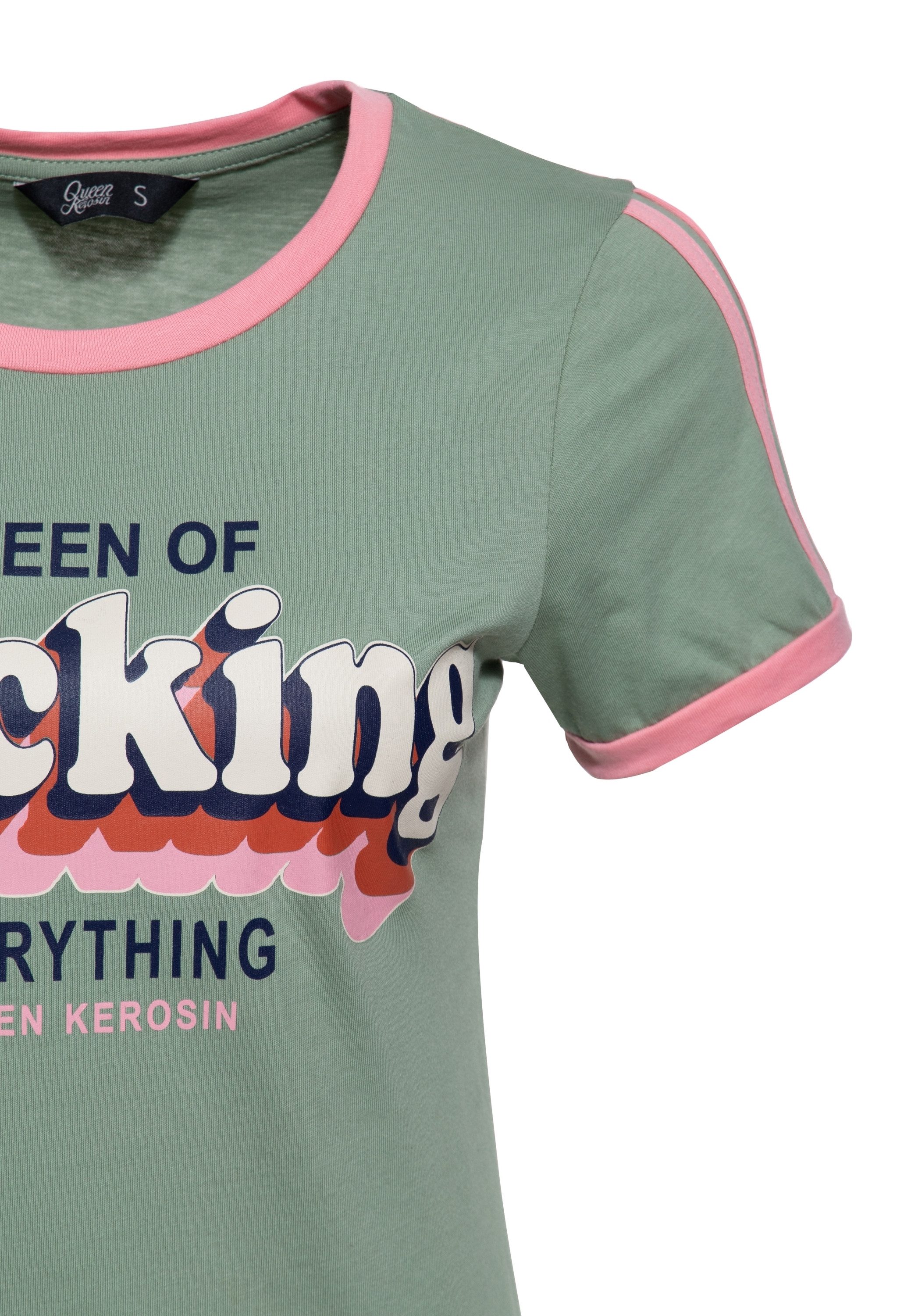 QueenKerosin Print-Shirt Queen Of Fucking Everything (1-tlg) im Retro-Design