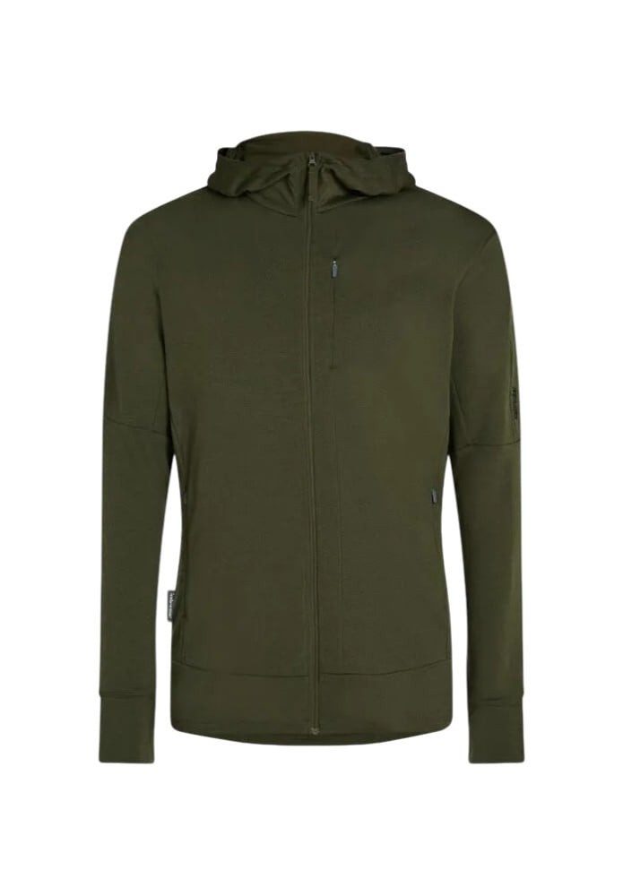 Icebreaker Kapuzenpullover Kapuzenjacke Merino 260 Quantum IV Zip-Hoodie (100% Merinowolle) grün