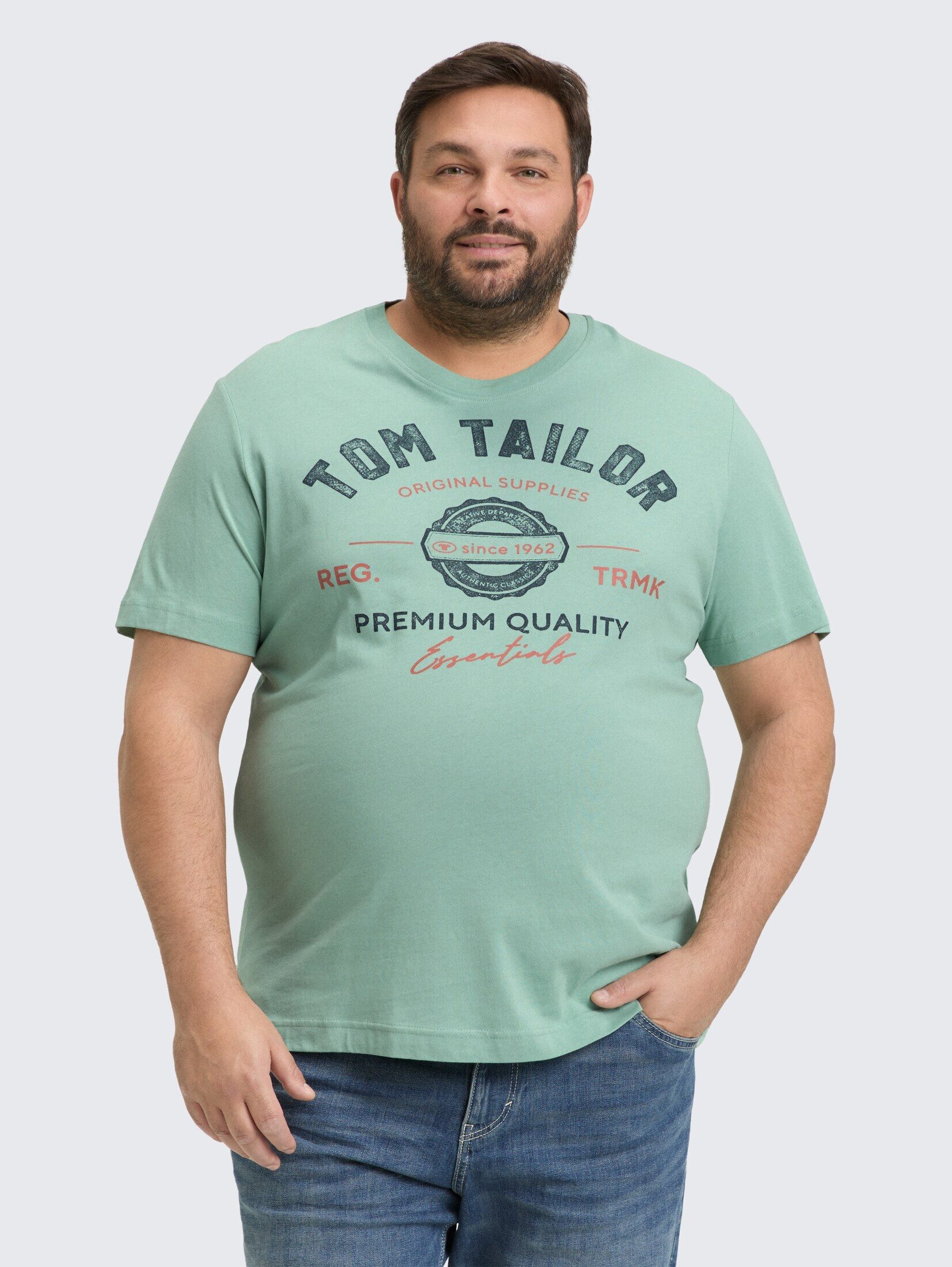TOM TAILOR PLUS T-Shirt T-Shirt Plus Size - T-Shirt mit Logo Print günstig online kaufen