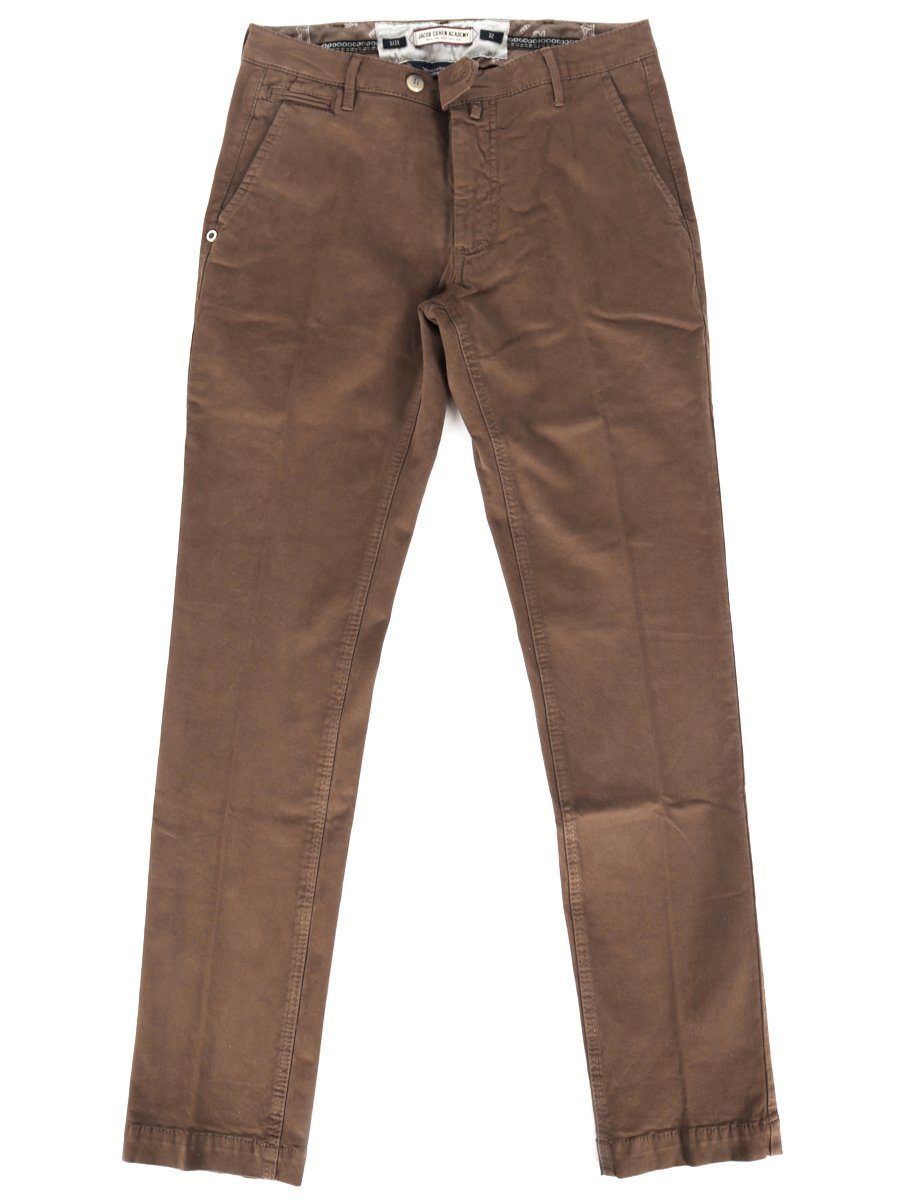 Handgefertigte Vintage JACOB Chino - APW117 Comfort Bundfaltenhose 060 COHEN Braun Slim-fit-Jeans