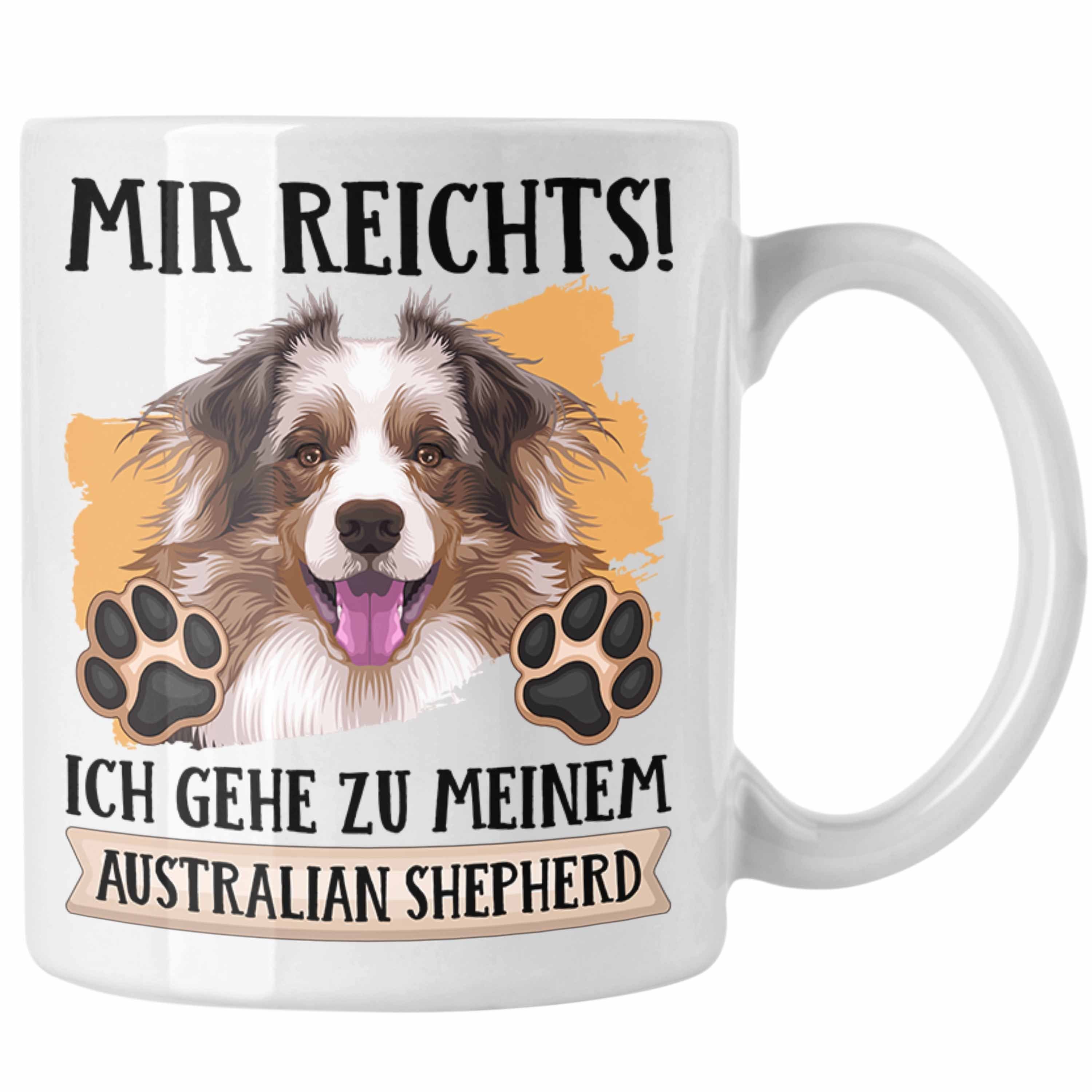 Geschenk Trendation Tasse Weiss Tasse Besitzer Spruch Lustiger Australian Shepherd Geschenkid