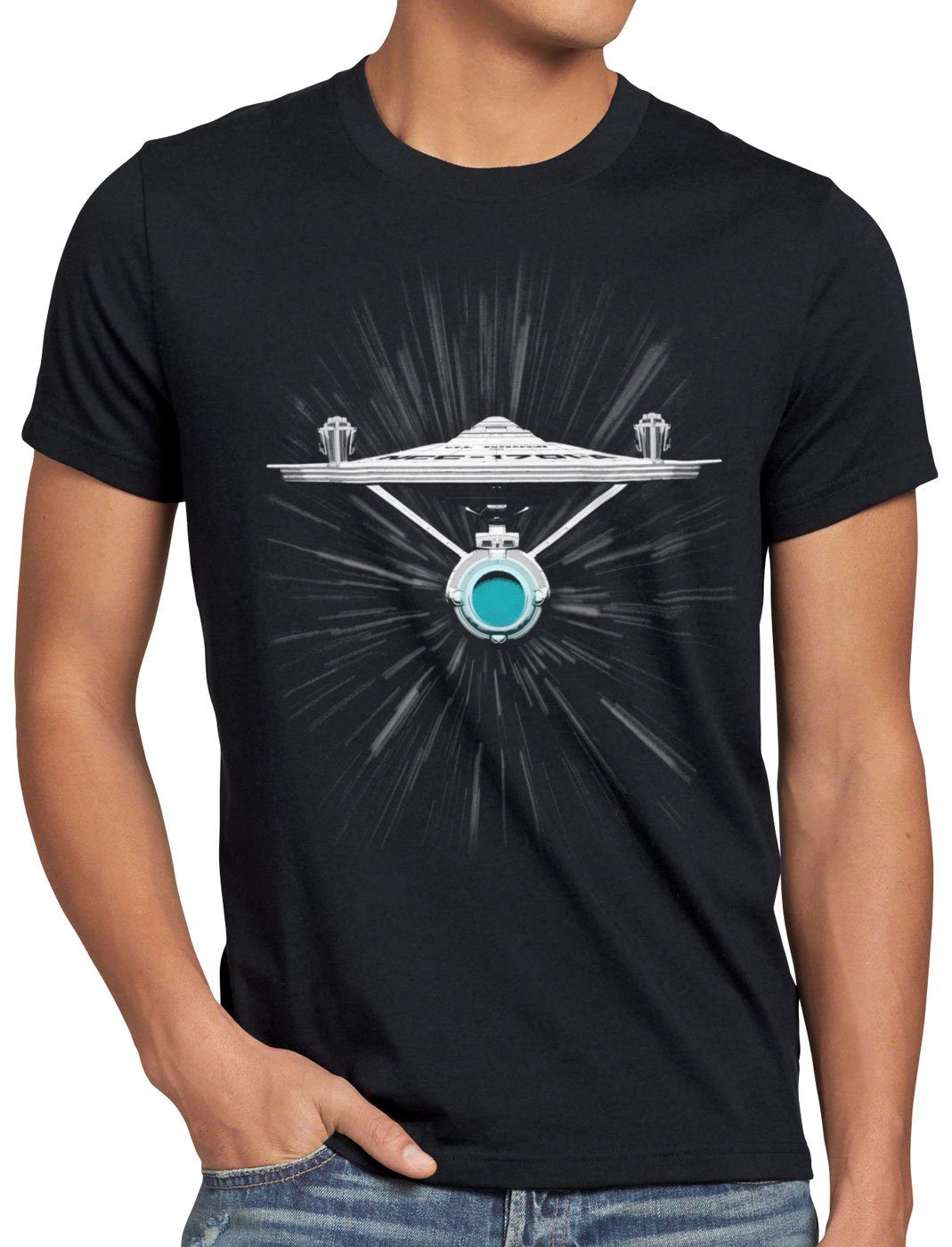 style3 Print-Shirt Herren T-Shirt Enterprise Warp ncc-1701 trekkie kirk spok | T-Shirts