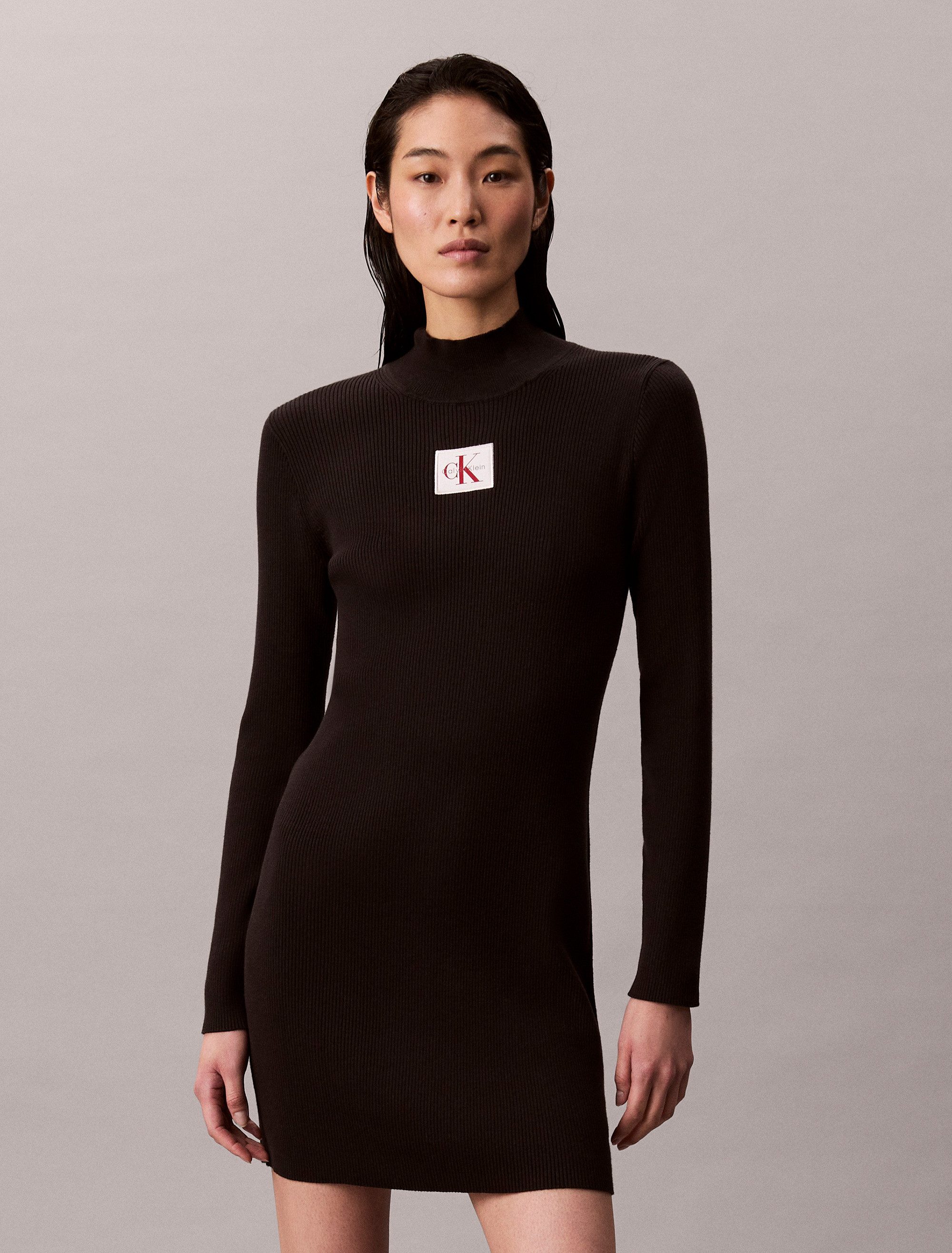 Calvin Klein Jeans Strickkleid LS T NECK MINI DRESS Mit Rundhalsausschnitt, günstig online kaufen