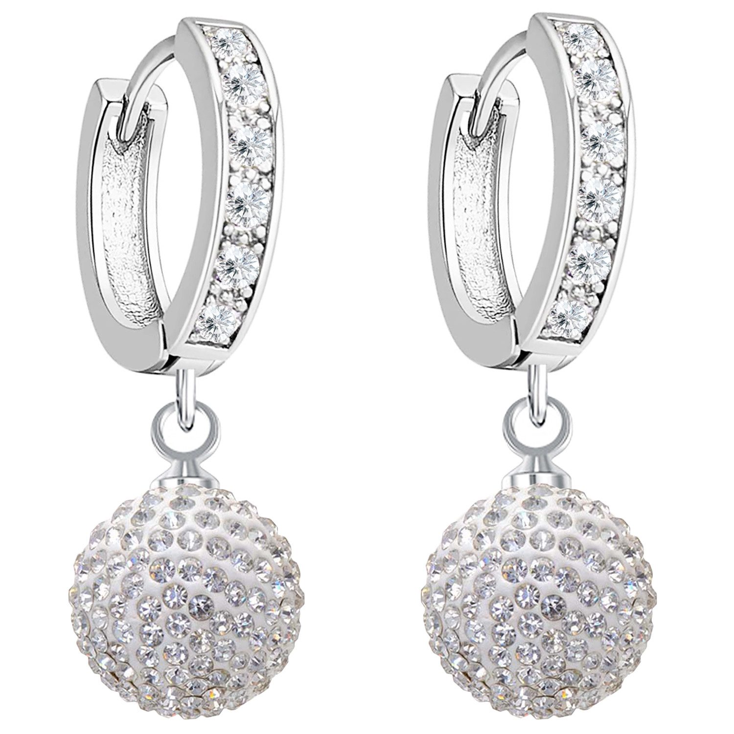 LÖB Paar Creolen Silber Creolen Glitzerkugel günstig online kaufen