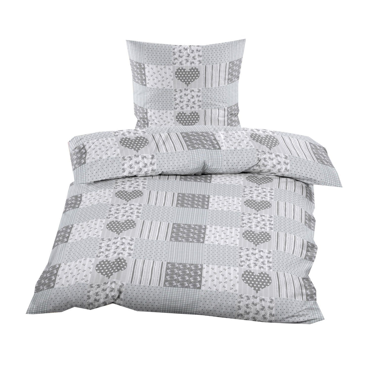 Casa Colori Bettwäsche Seersucker Garnitur 135x200 Reißverschluss, Seersuck günstig online kaufen