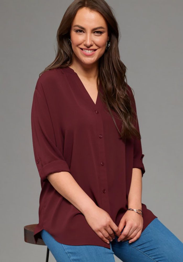 Laura Scott CURVE Longbluse Große Größen im Tunika Stil aus weicher Viskose