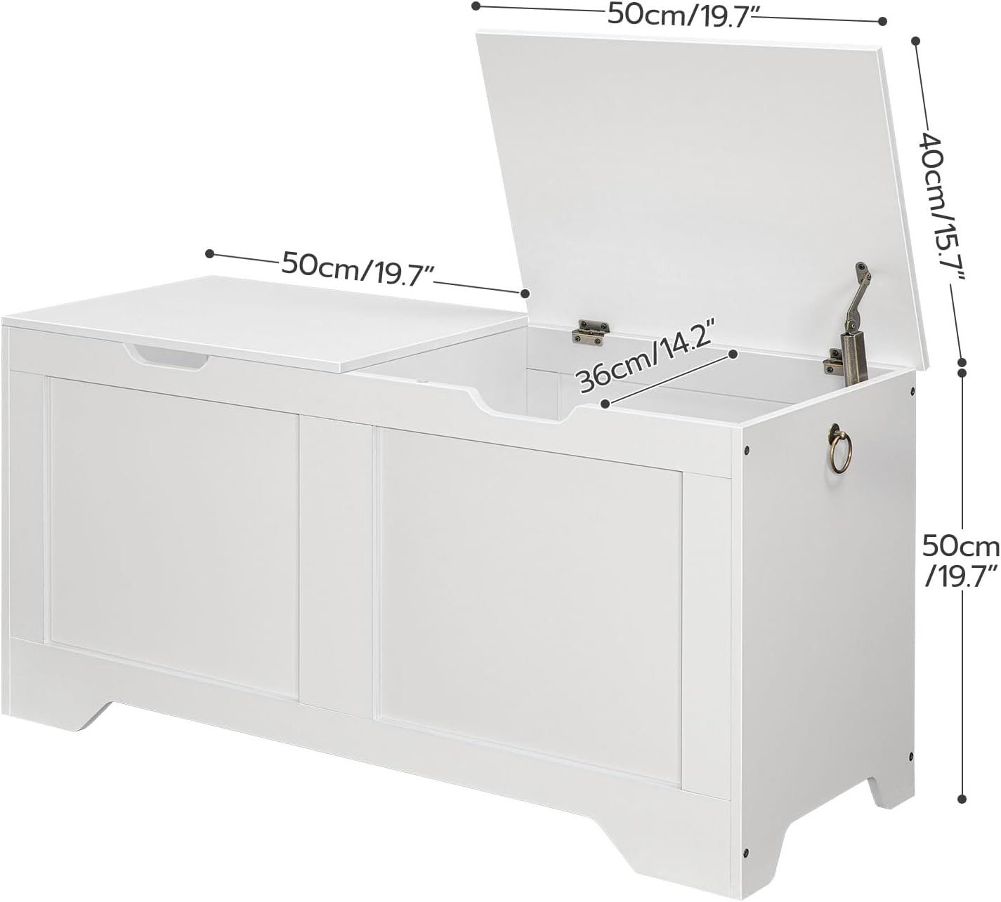 Hoobro Sitzbank (Aufbewahrungstruhe mit 2 Deckeln, Schuhbank mit Trennwand), Spielzeugbox 100 x 40 x 50 cm